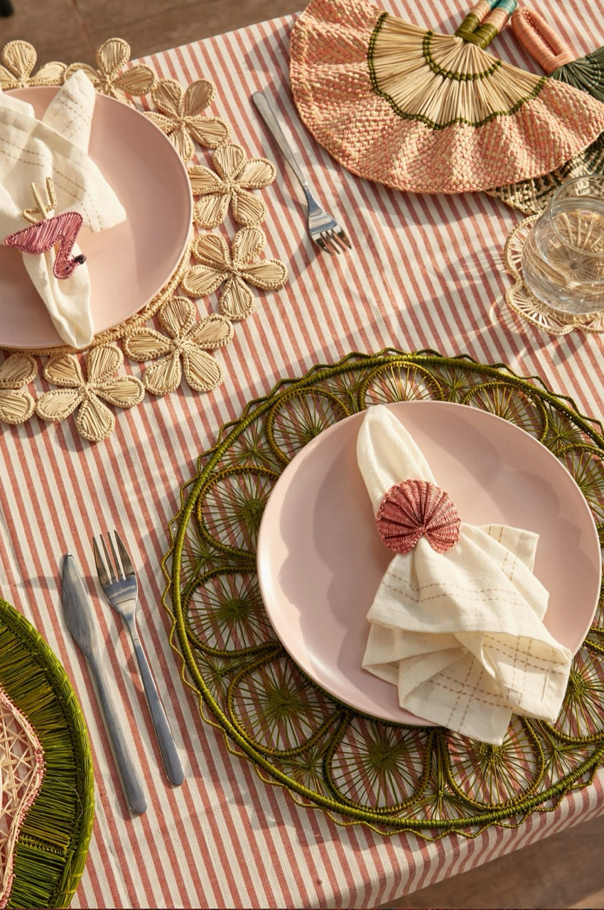 Coro Cora Decorative Objects Pink Toquilla Wavy Fan