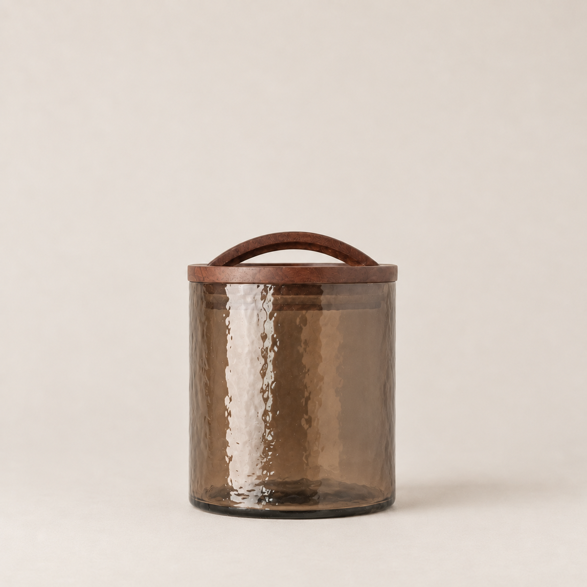 Creative Women Canisters Small Smoke Hammered Glass Canister