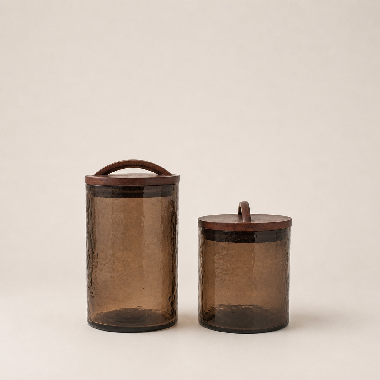 Creative Women Canisters Smoke Hammered Glass Canister
