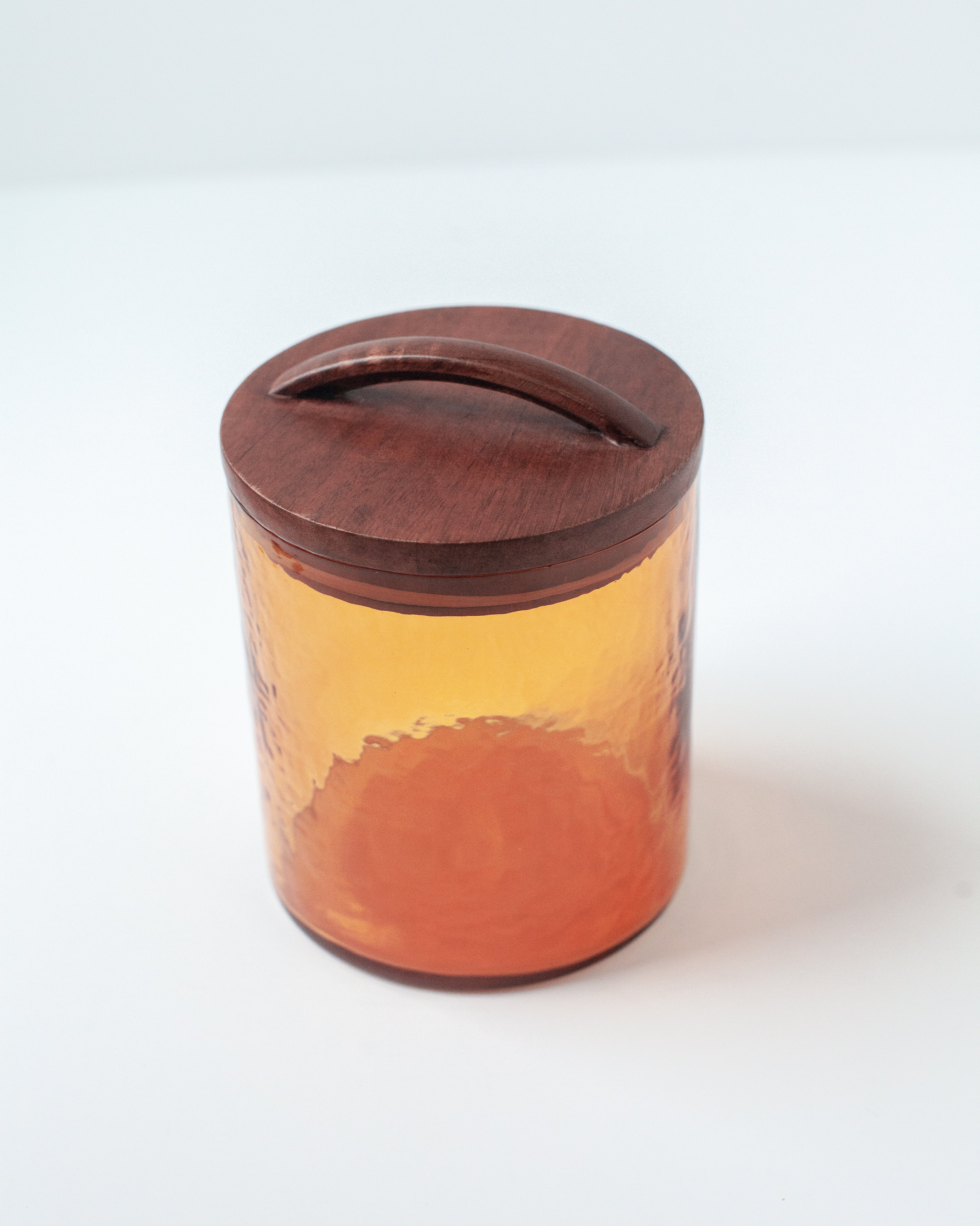 Creative Women Kitchen & Dining Hammered Glass Canisters with Wood Lid