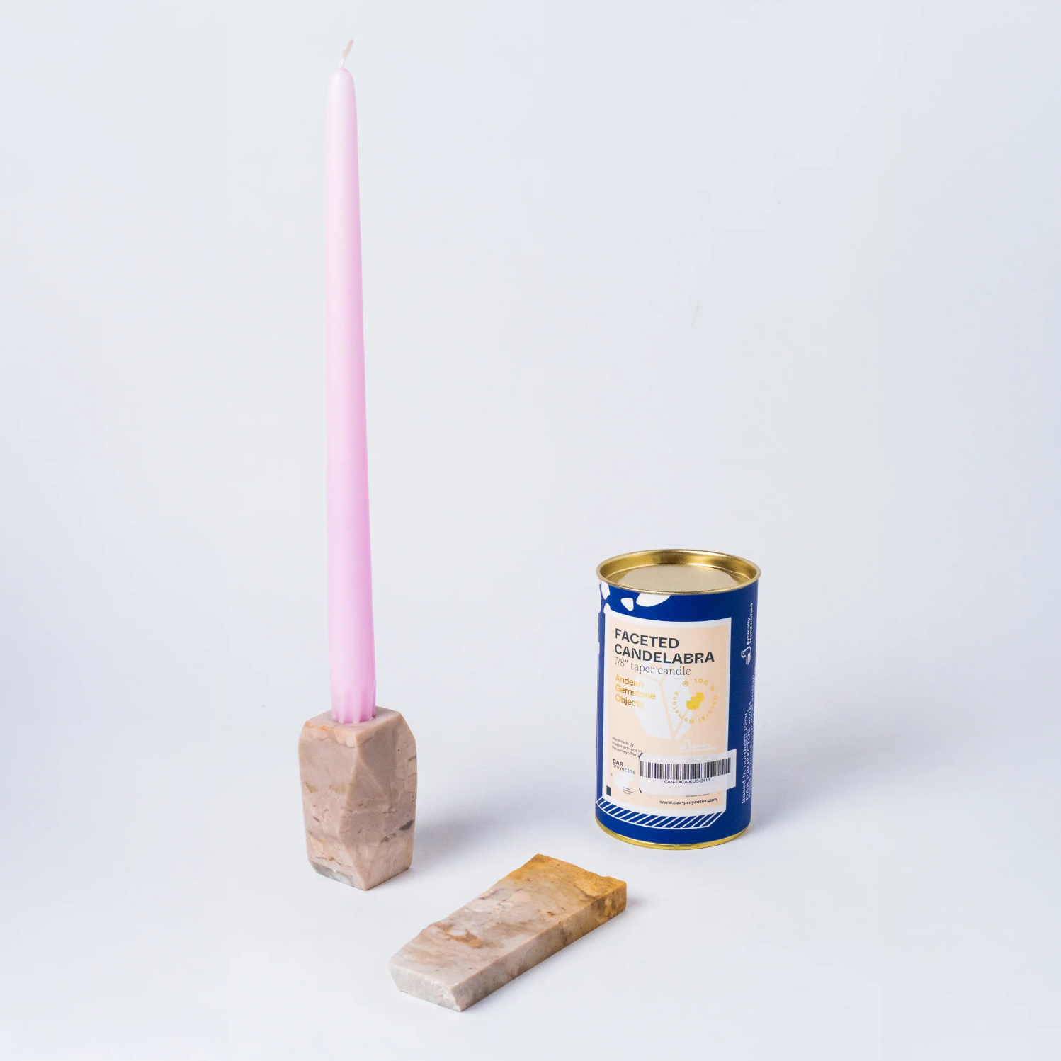 DAR proyectos Candle Holders Faceted Soapstone Candelabra