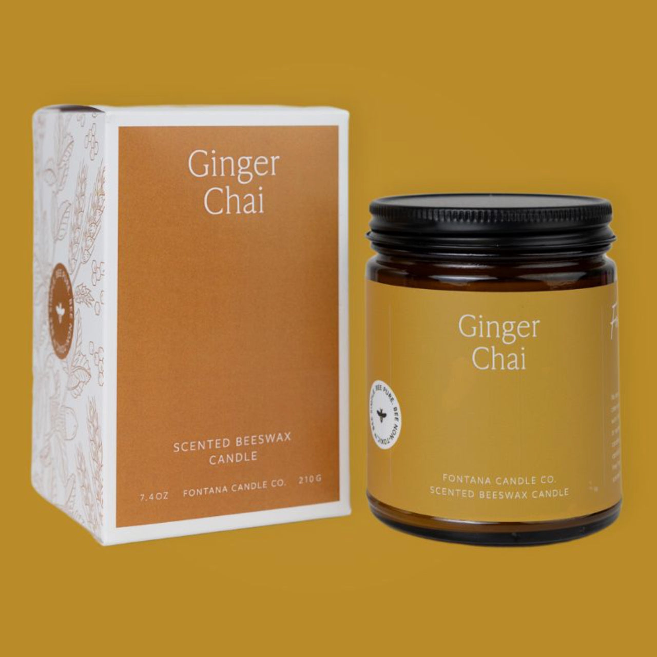 Fontana Candle Co. candle Ginger Chai Essential Oil Beeswax Jar Candle