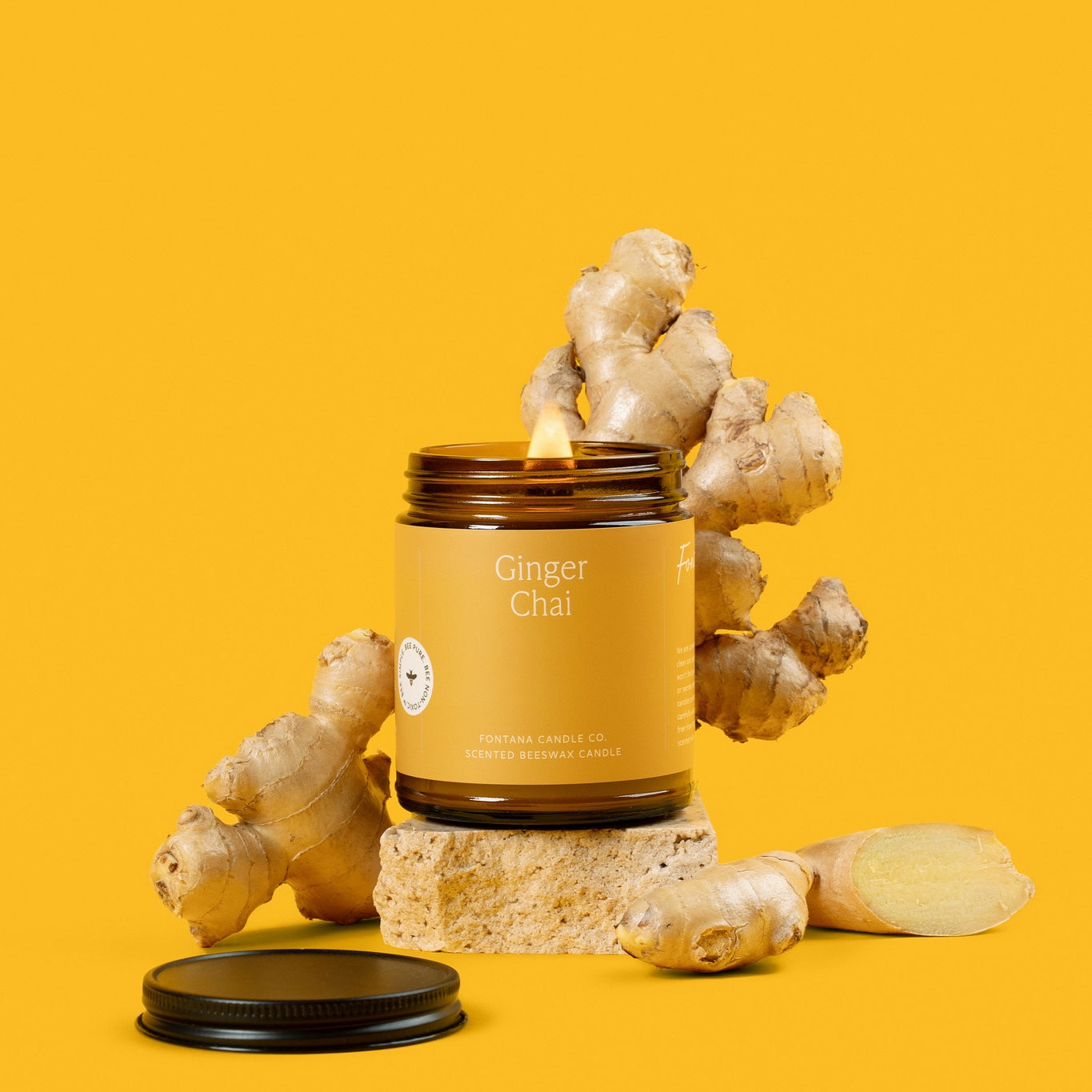 Fontana Candle Co. candle Ginger Chai Essential Oil Beeswax Jar Candle