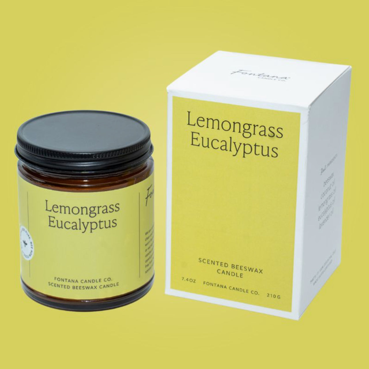 Fontana Candle Co. candle Lemongrass Eucalyptus Essential Oil Beeswax Jar Candle