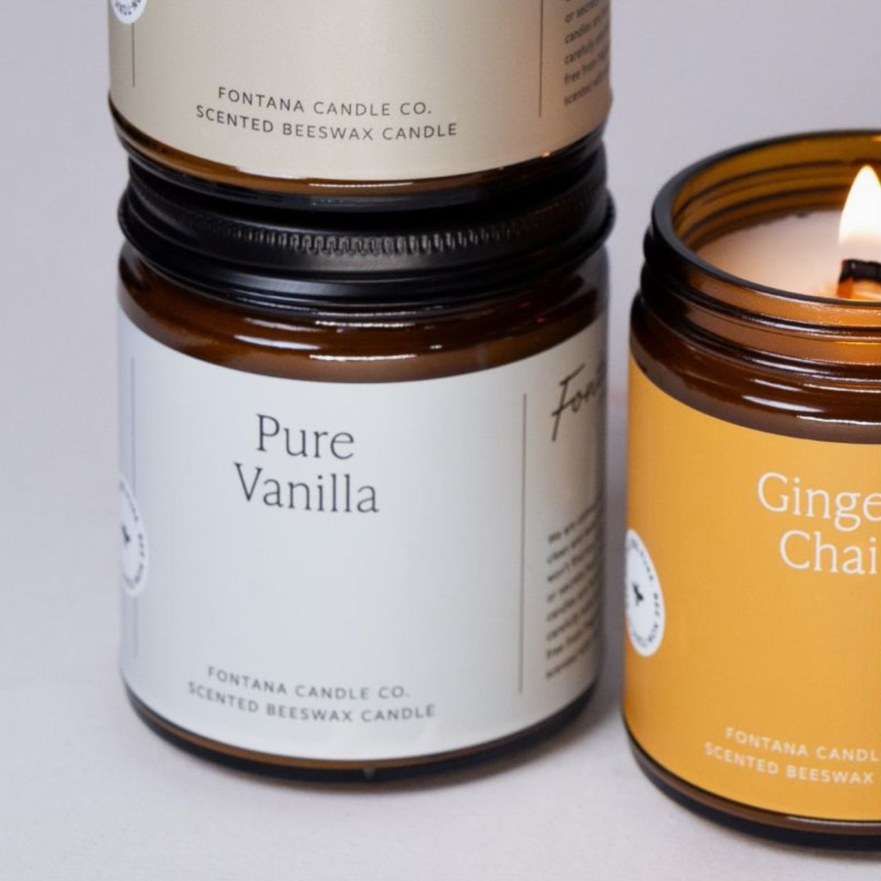 Fontana Candle Co. candle Pure Vanilla Essential Oil Beeswax Jar Candle