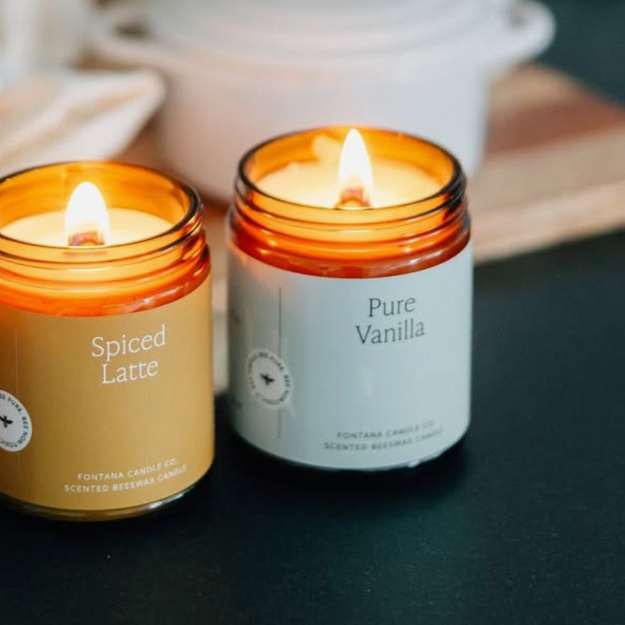 Fontana Candle Co. candle Pure Vanilla Essential Oil Beeswax Jar Candle