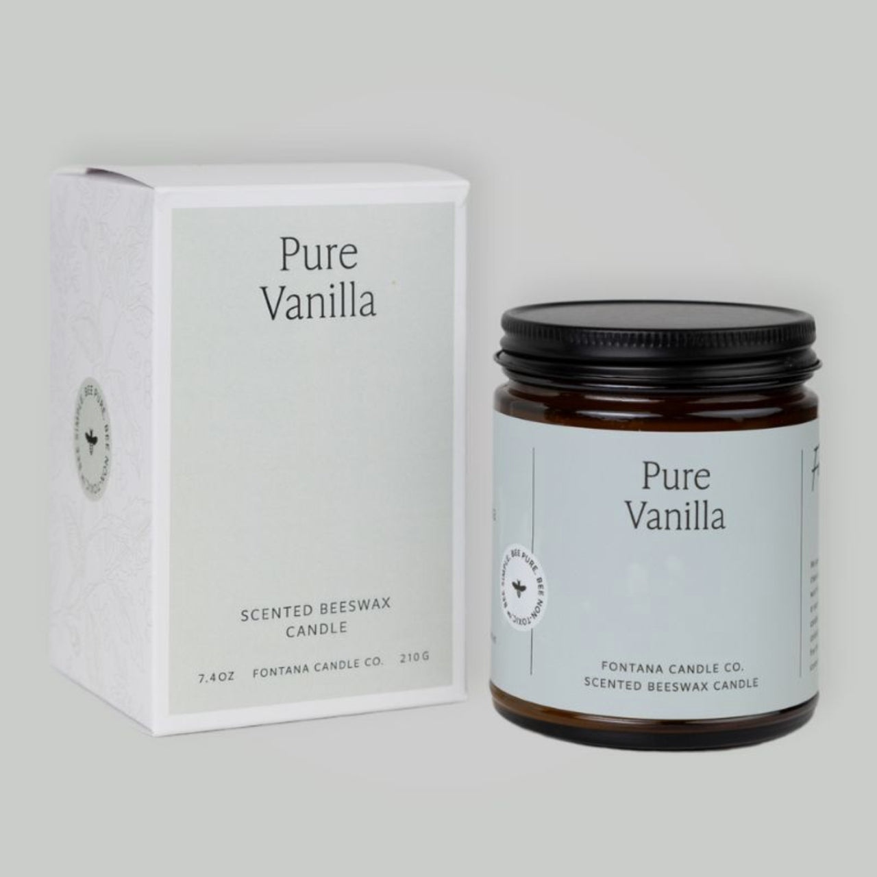 Fontana Candle Co. candle Pure Vanilla Essential Oil Beeswax Jar Candle