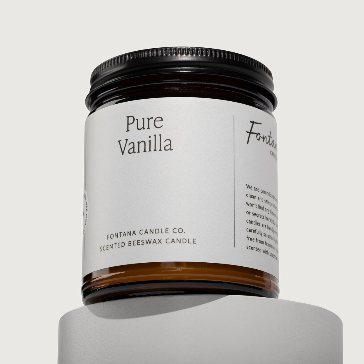 Fontana Candle Co. candle Pure Vanilla Essential Oil Beeswax Jar Candle