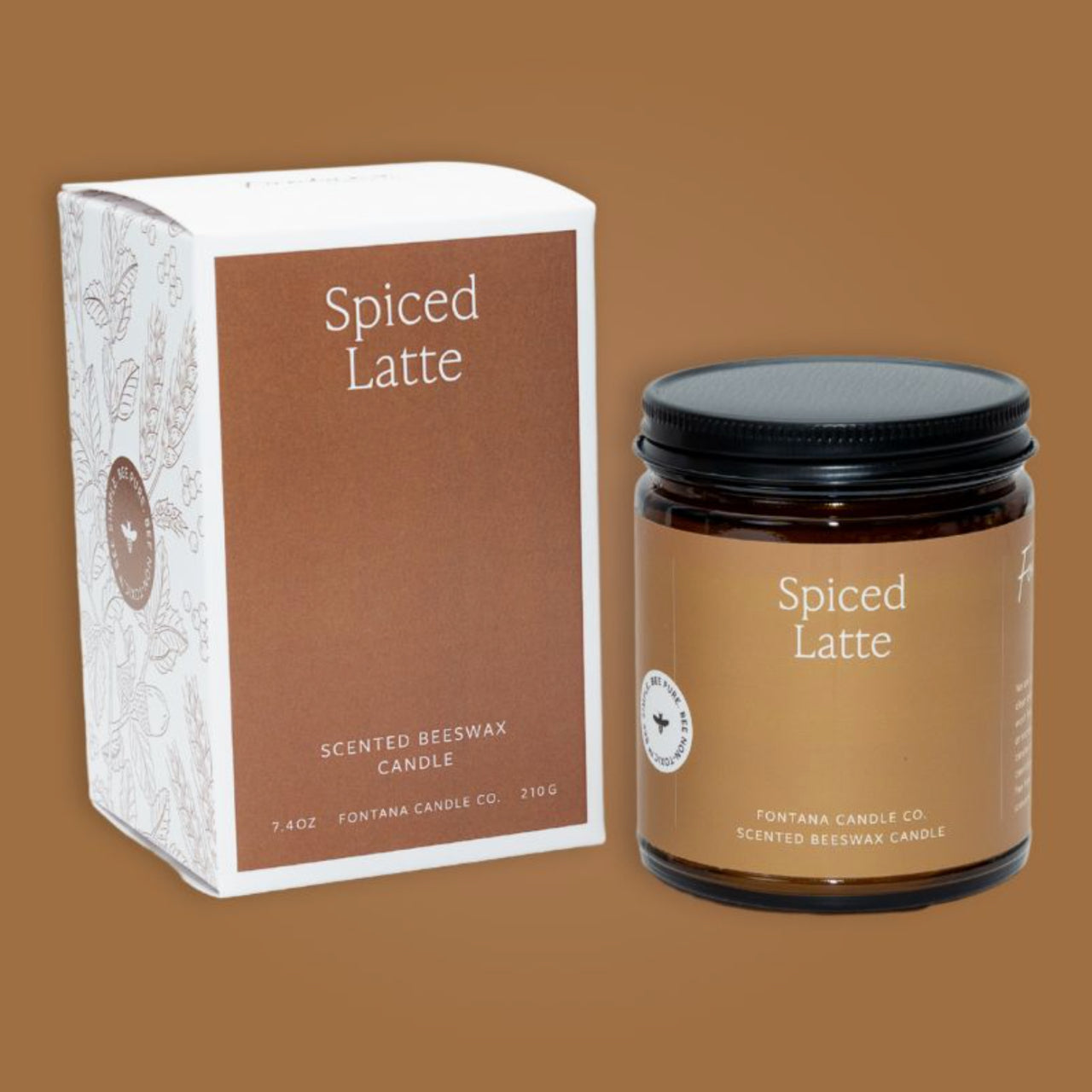 Fontana Candle Co. candle Spiced Latte Essential Oil Beeswax Jar Candle