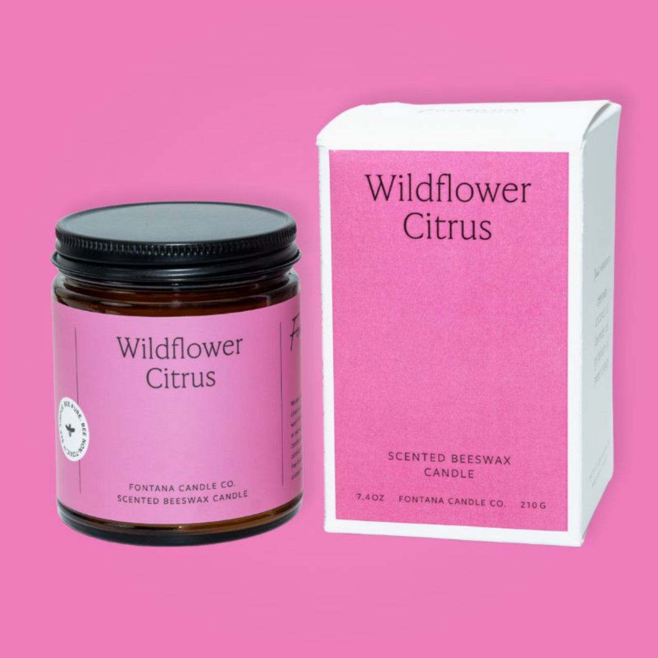 Fontana Candle Co. candle Wildflower Citrus Essential Oil Beeswax Jar Candle