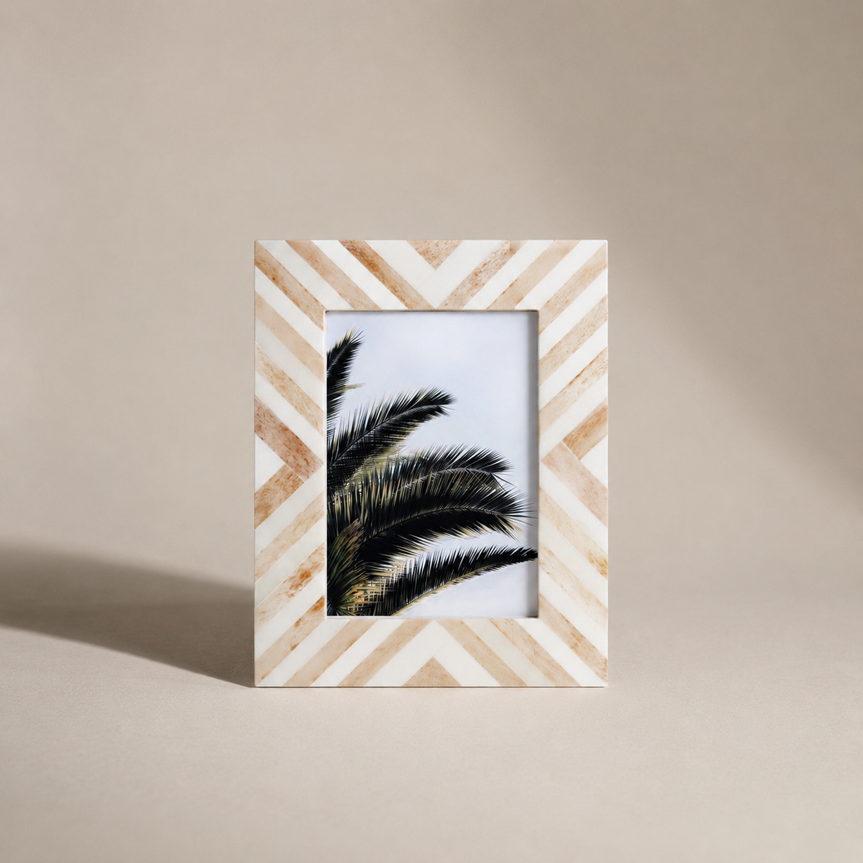Handicrafts Home Picture Frames Camel Chevron Bone Inlay Picture Frame