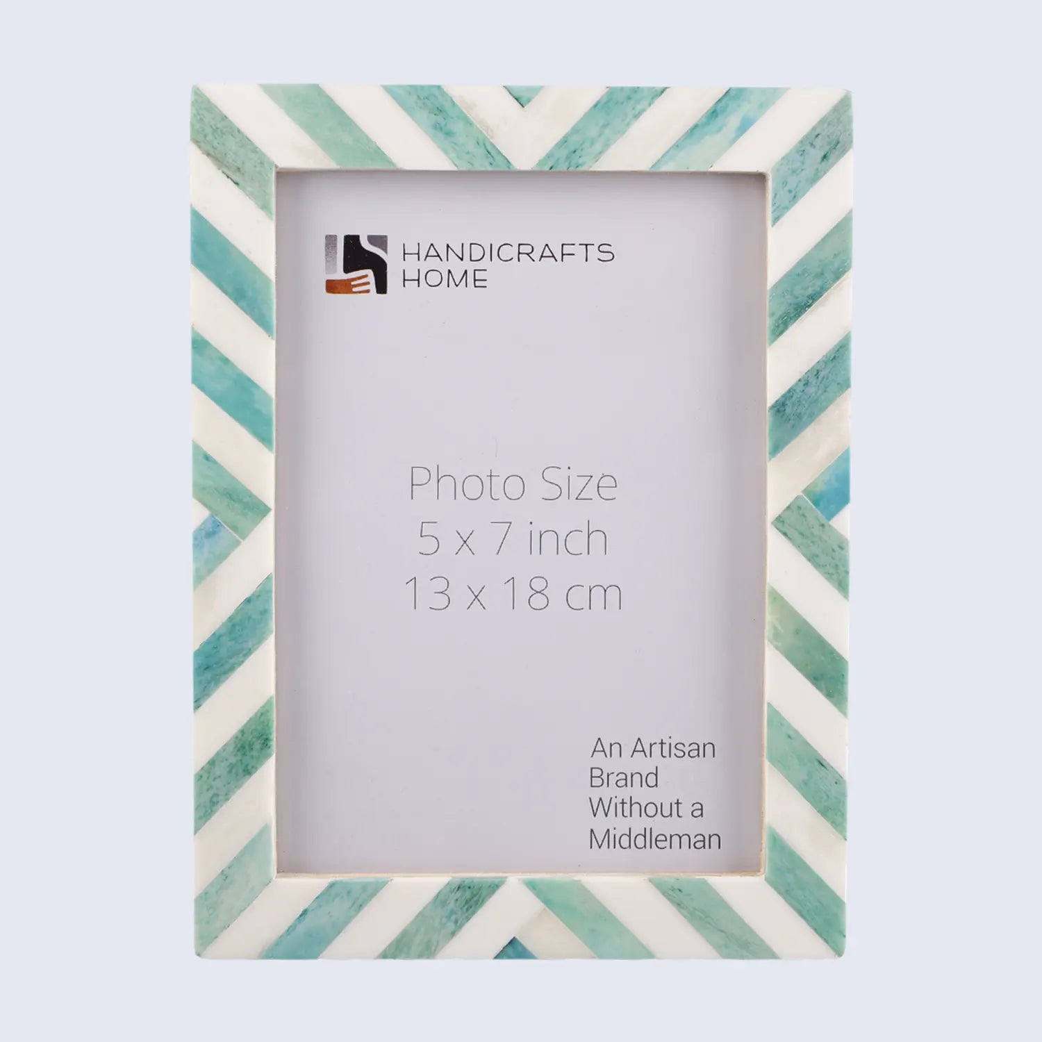 Handicrafts Home Picture Frames Green-White / 5x7 Green White Chevron Bone Inlay Picture Frame 4x6 5x7 8x10