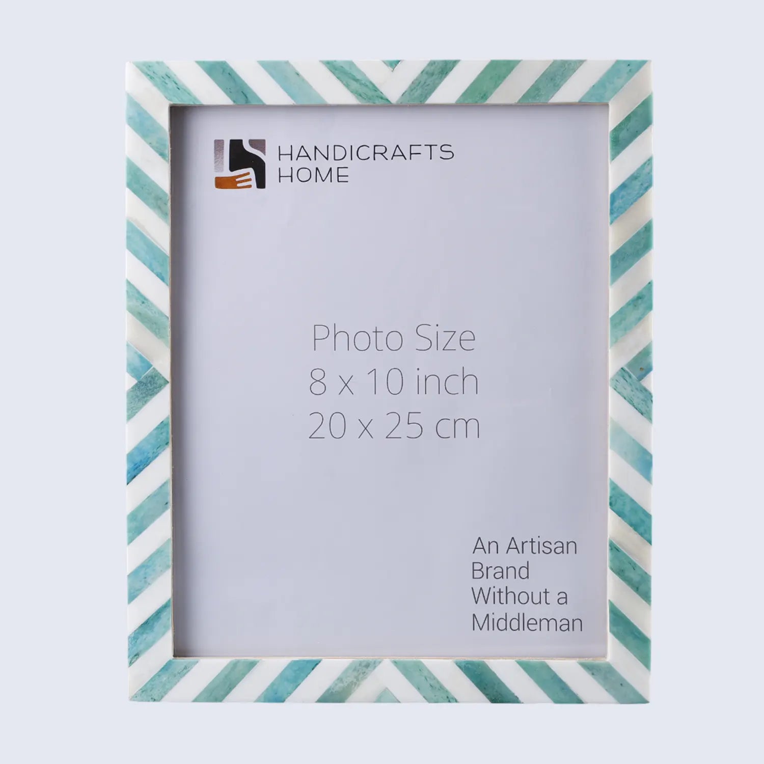 Handicrafts Home Picture Frames Green-White / 8x10 Green White Chevron Bone Inlay Picture Frame 4x6 5x7 8x10