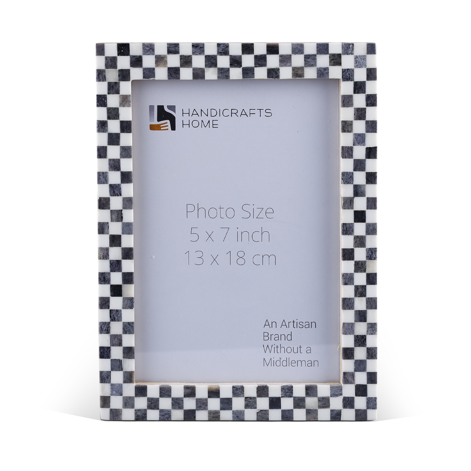 Handicrafts Home Picture Frames Grey-White / 5x7 Checkered Bone Inlay Picture Frame 4x6 5x7 8x10 Home Decor