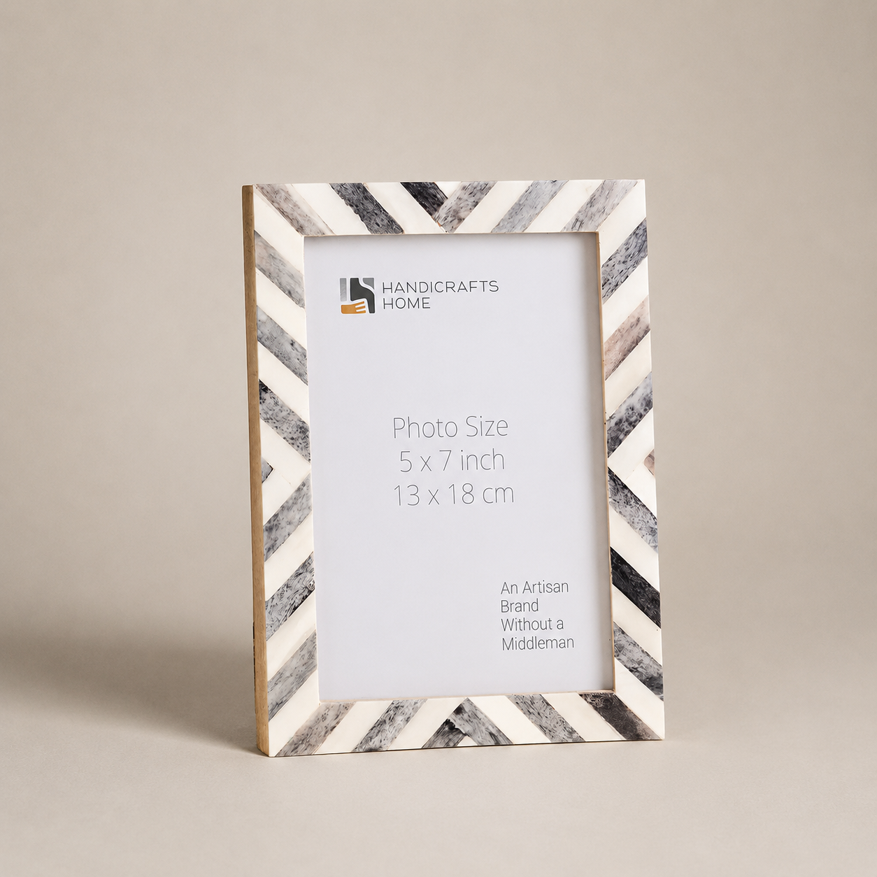 Handicrafts Home Picture Frames Harlow Chevron Bone Inlay Picture Frame