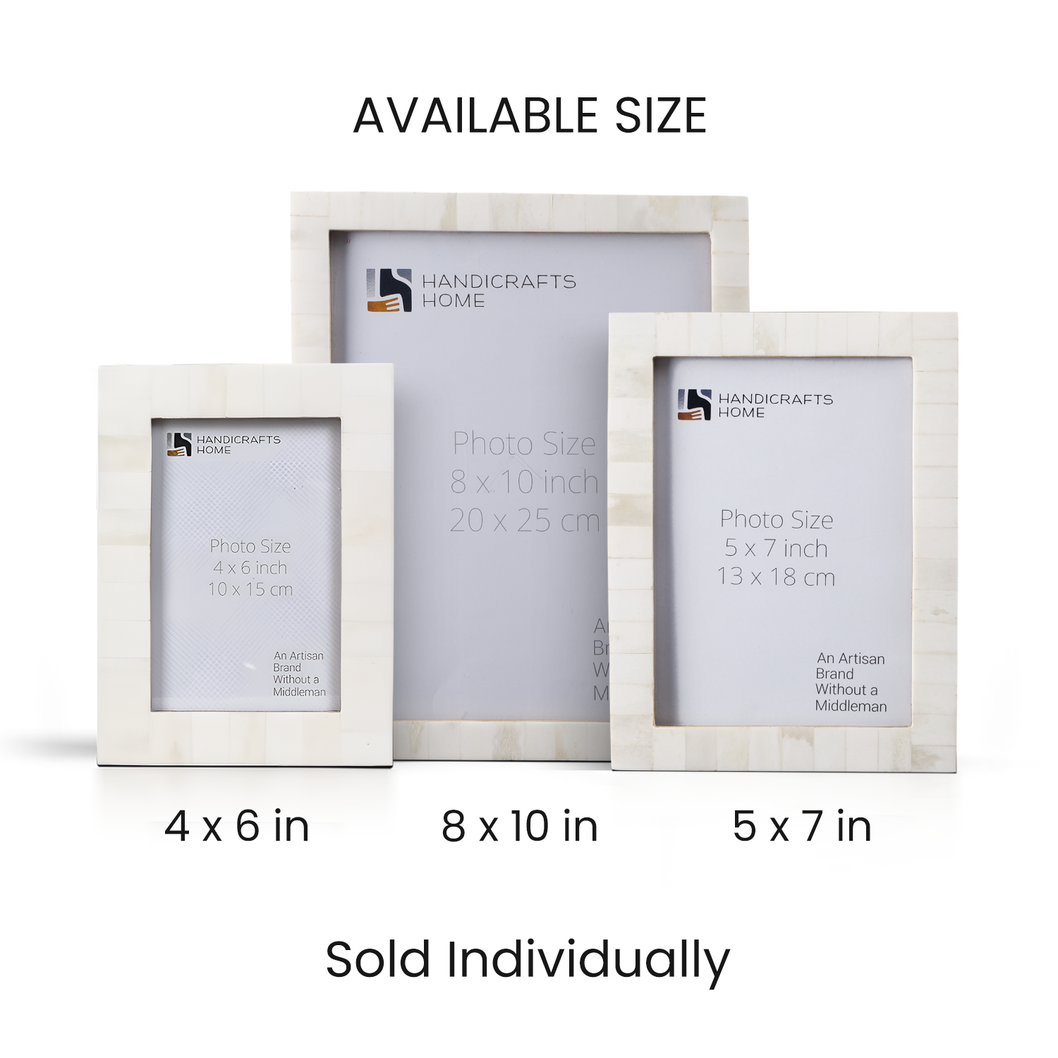 Handicrafts Home Picture Frames Picture Frame Classic Pattern Collection Bone Inlay White – 3 Sizes