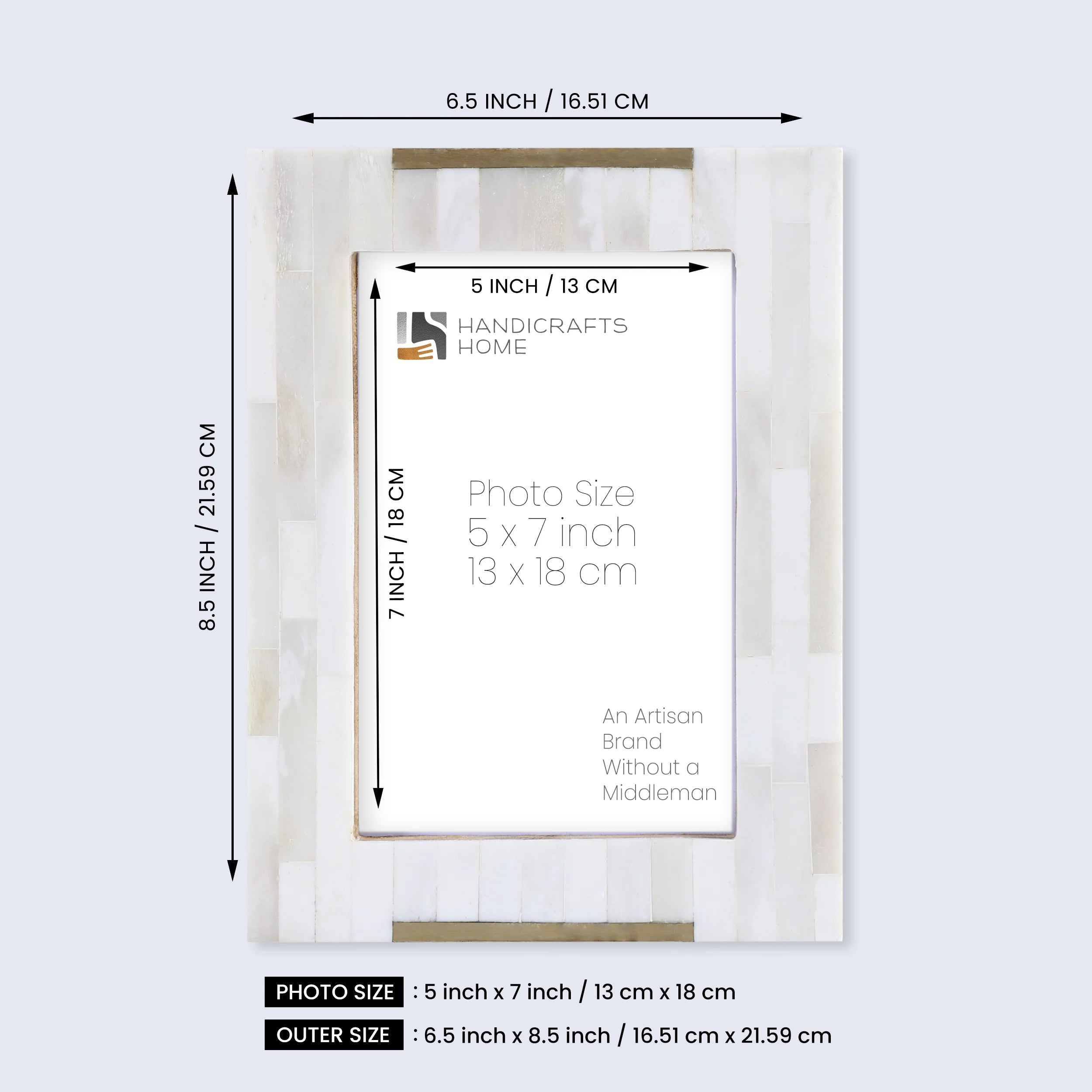 Handicrafts Home Picture Frames Picture Frames Palace Banquet Collection Bone Inlay Brass Beige White 4x6 5x7"