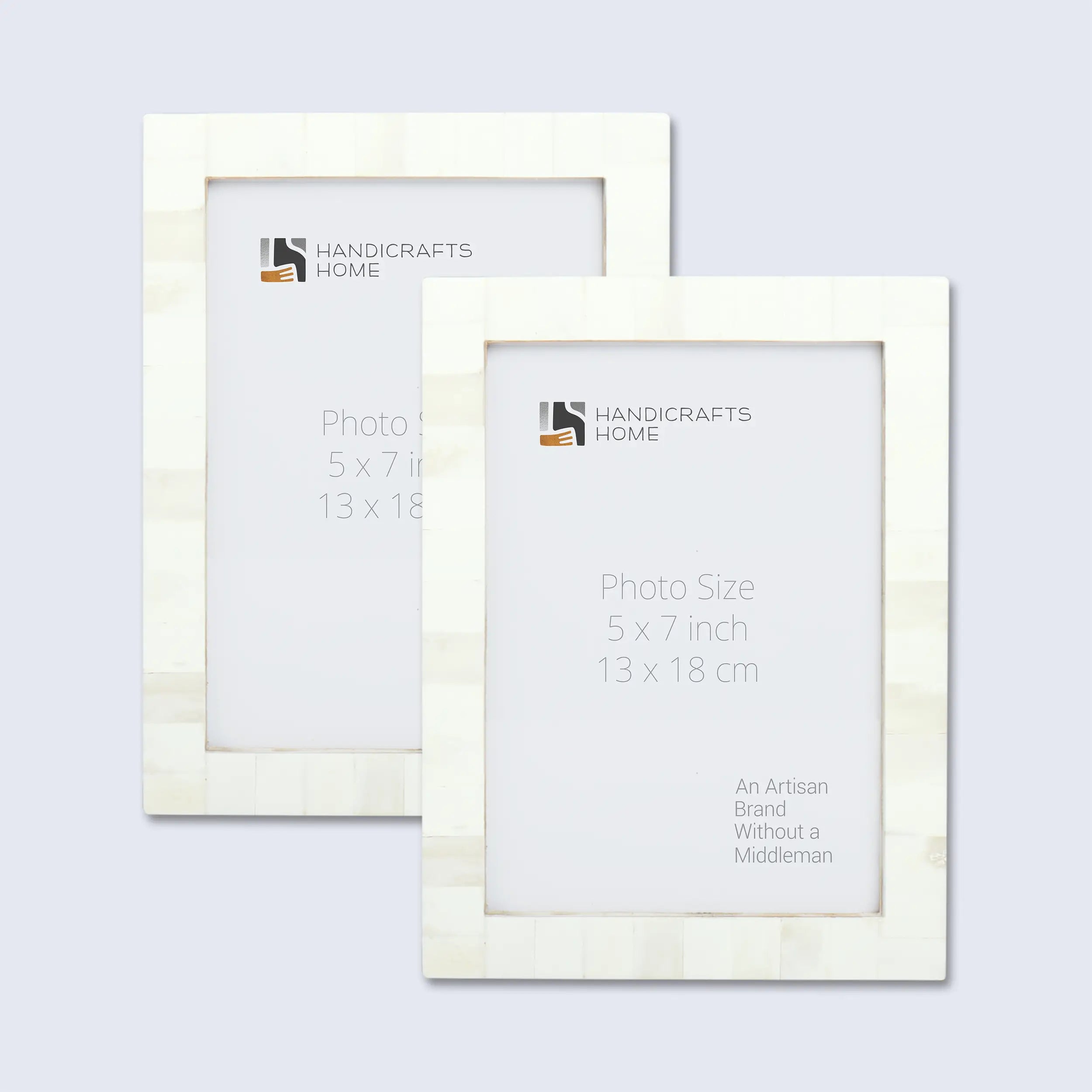 Handicrafts Home Picture Frames White / 5x7 Picture Frame Classic Collection Bone Inlay White Pack of 2 – 3 sizes