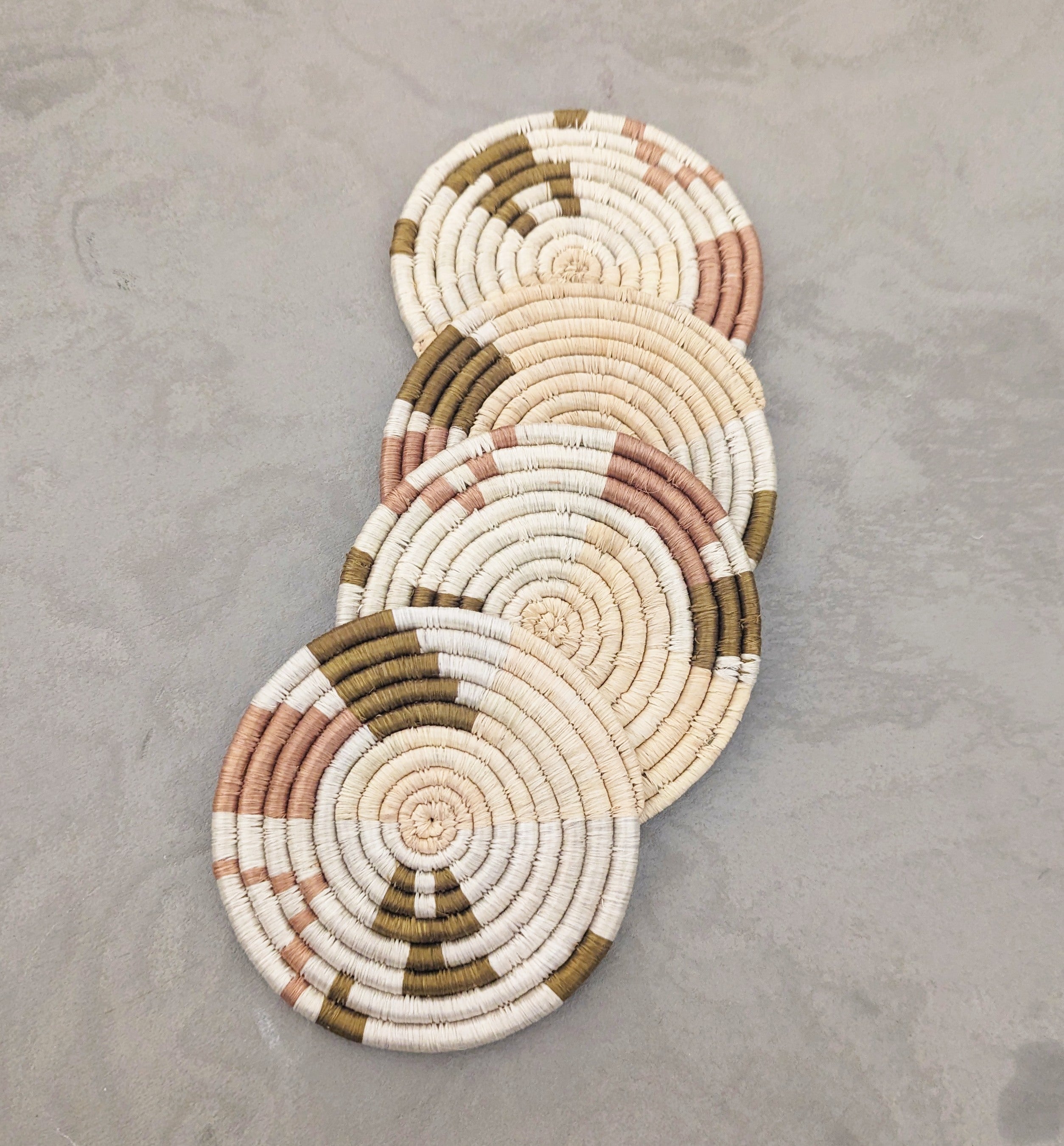 Indego Africa Coasters Mixed Abstract Form Set of 4 Coasters