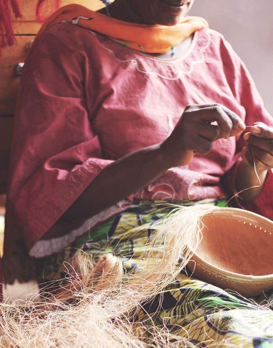 Indego Africa Decorative Accents Copabu Wooden + Woven Bowl