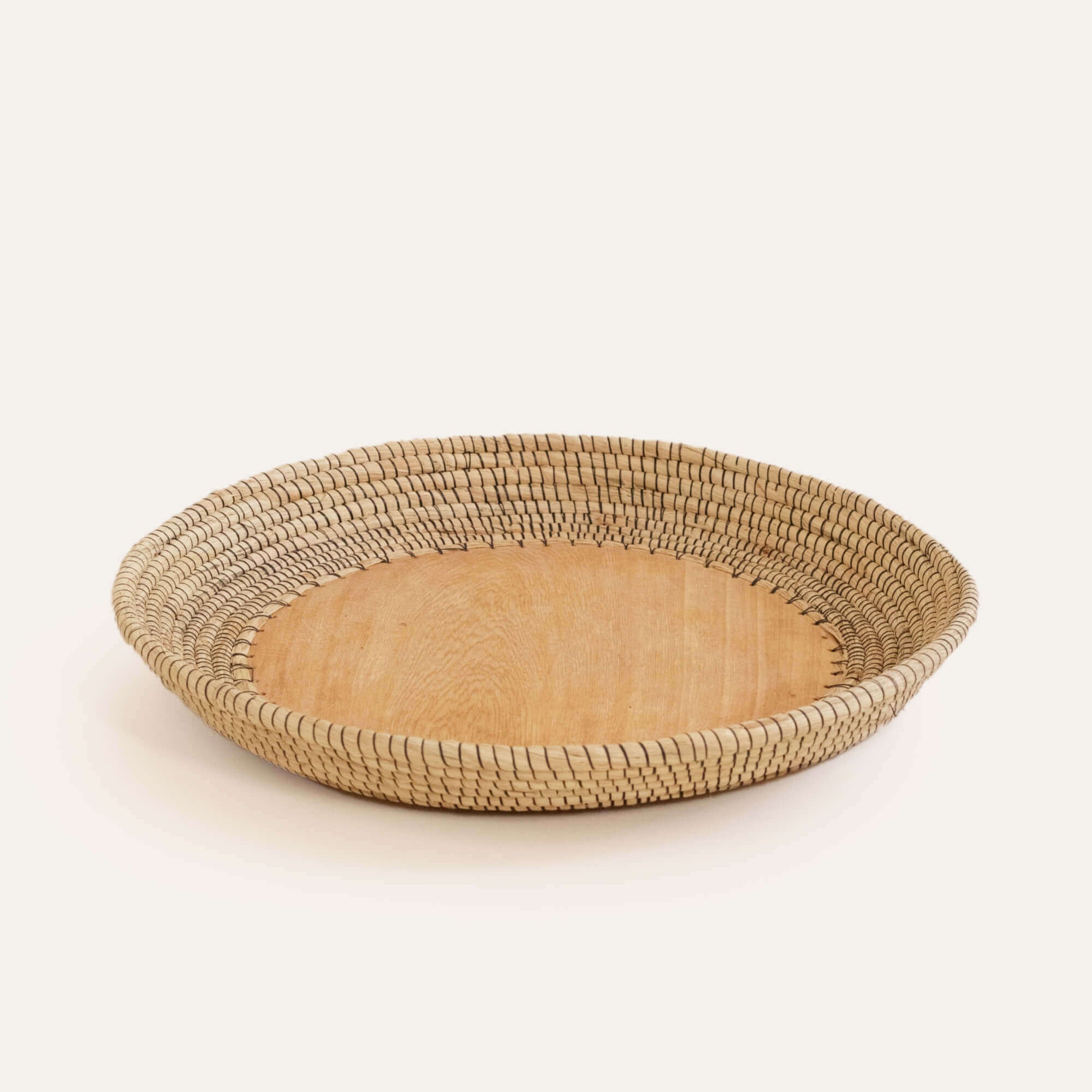 Indego Africa Decorative Accents Copabu Wooden + Woven Platter