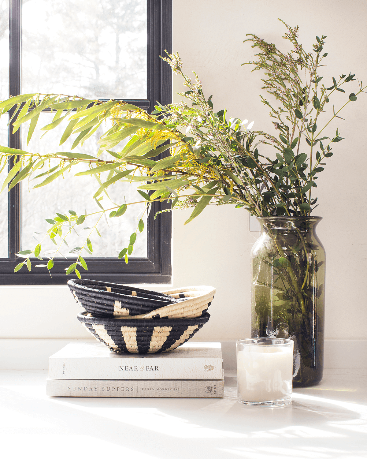 Indego Africa Decorative Baskets Mini Geo Raffia Plateau