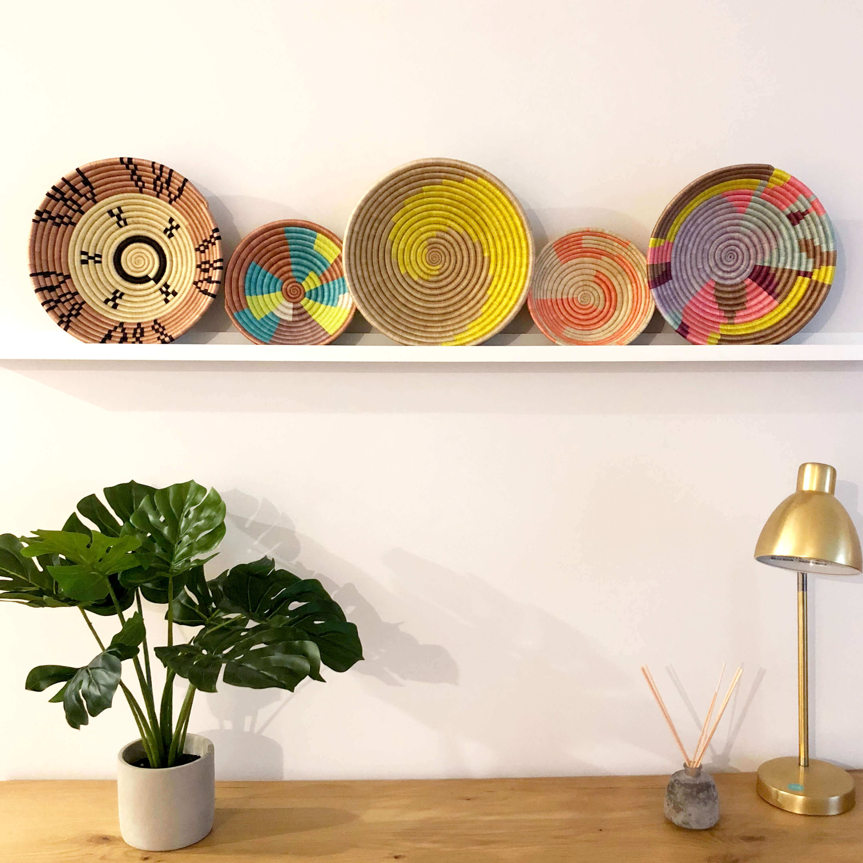 Indego Africa Decorative Baskets Static Plateau Salmon