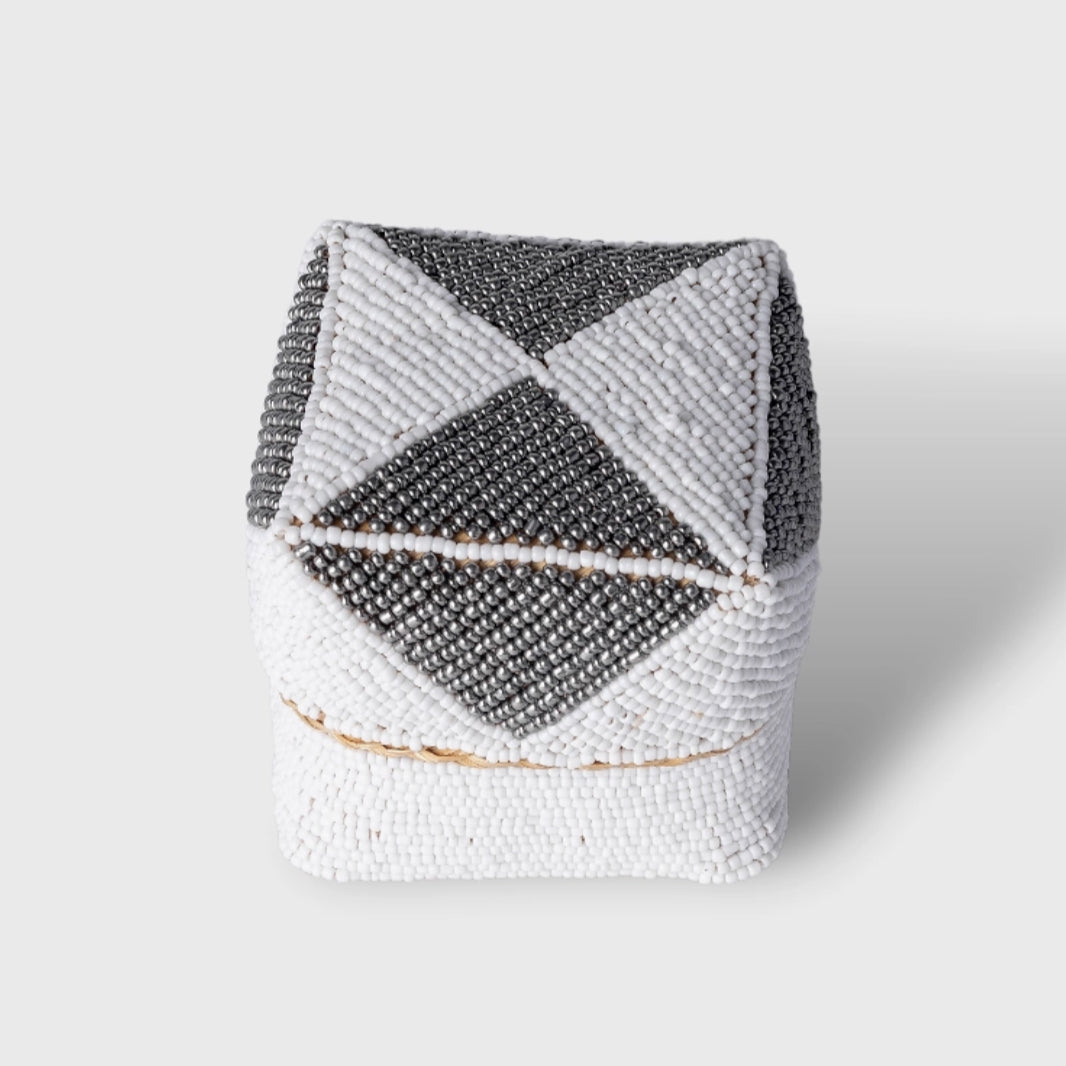 Jitana sculpture Tinsel Beaded Box - Gunmetal