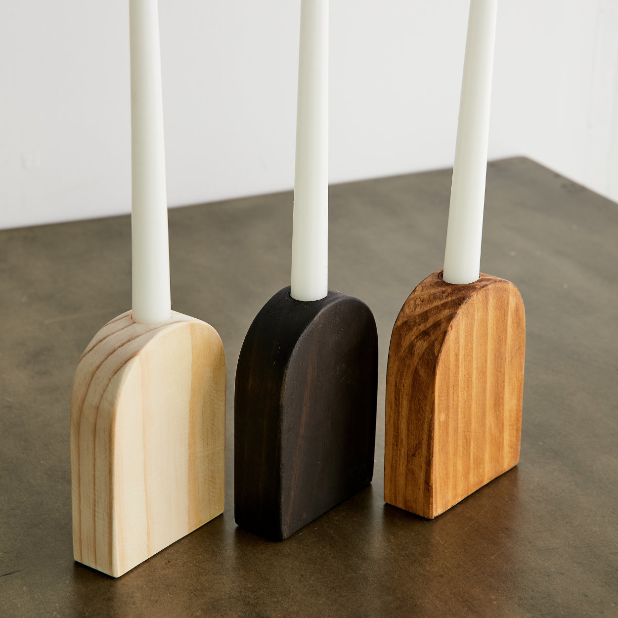 kanju Arch Wooden Taper Candle Stand