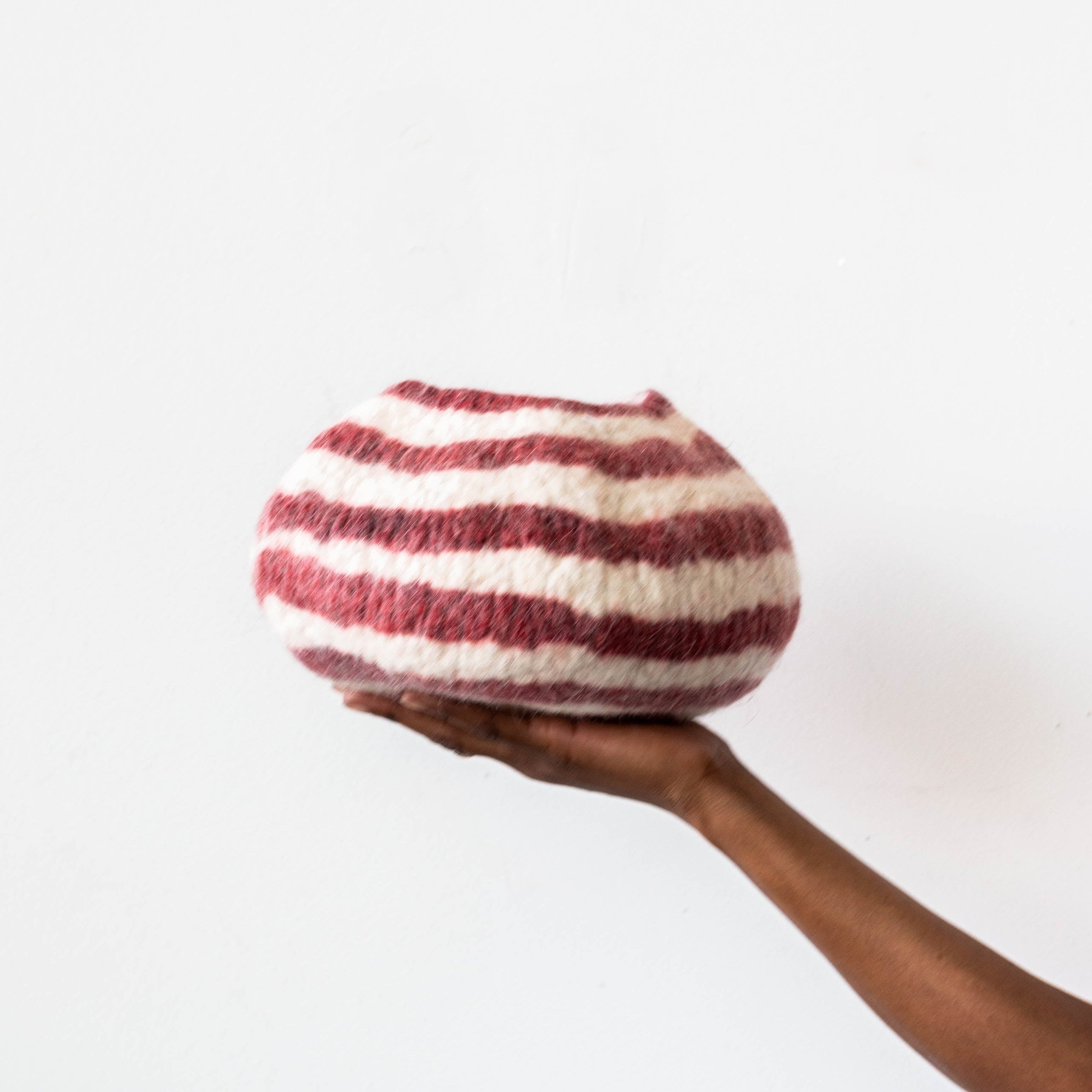 kanju Berry Red Pathways Decorative Wool Ukhamba Bowl