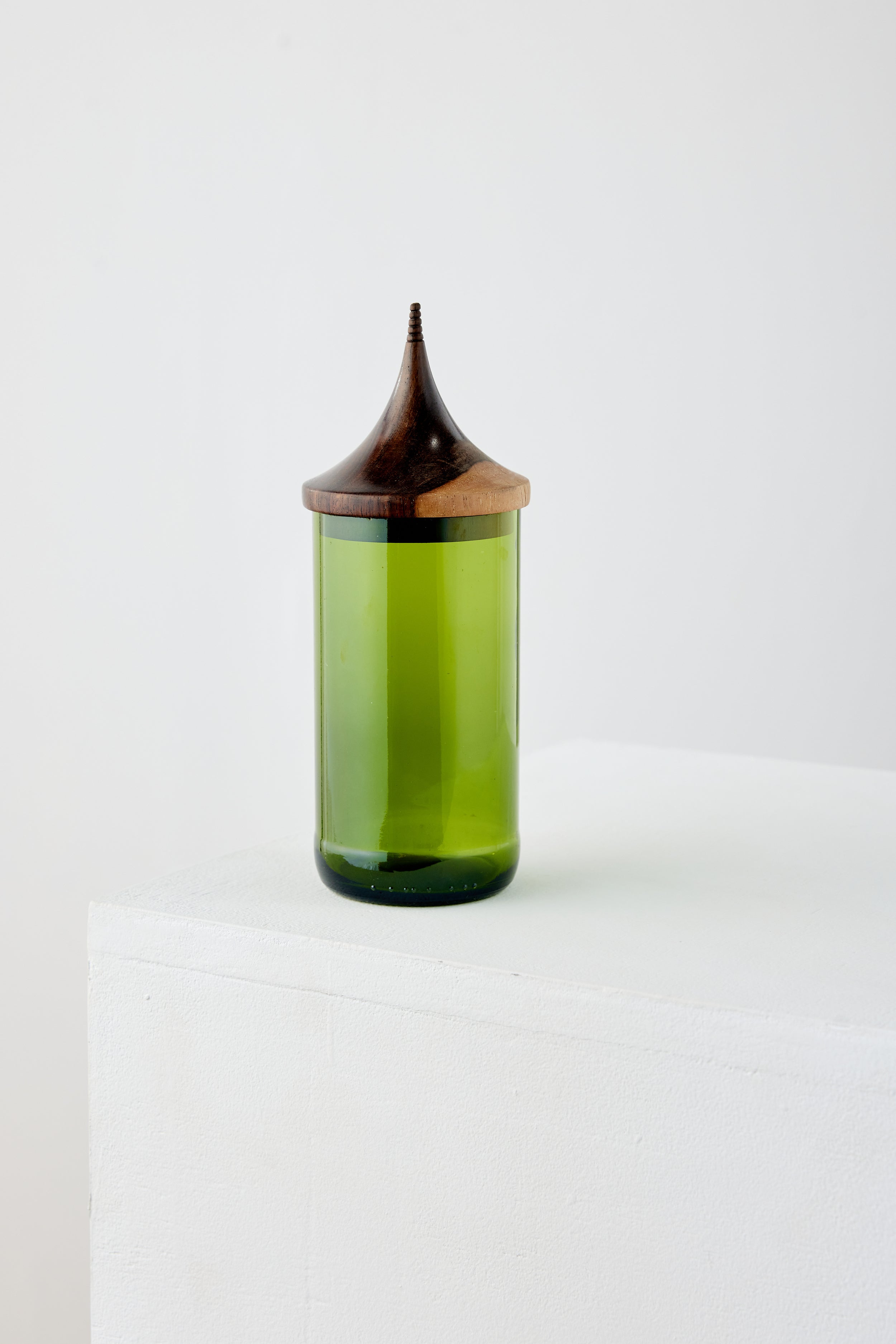 kanju Canisters Wooden Topped Green Apothecary Jar