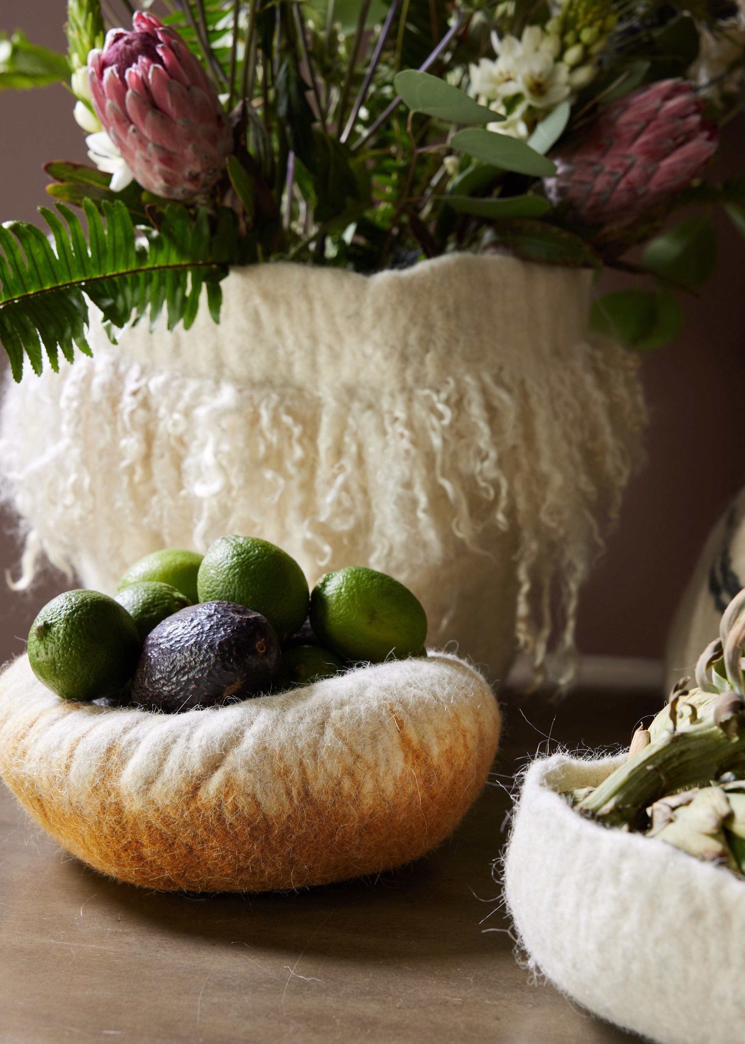 kanju Marigold Yellow Ombre Wool Ukhamba Bowl