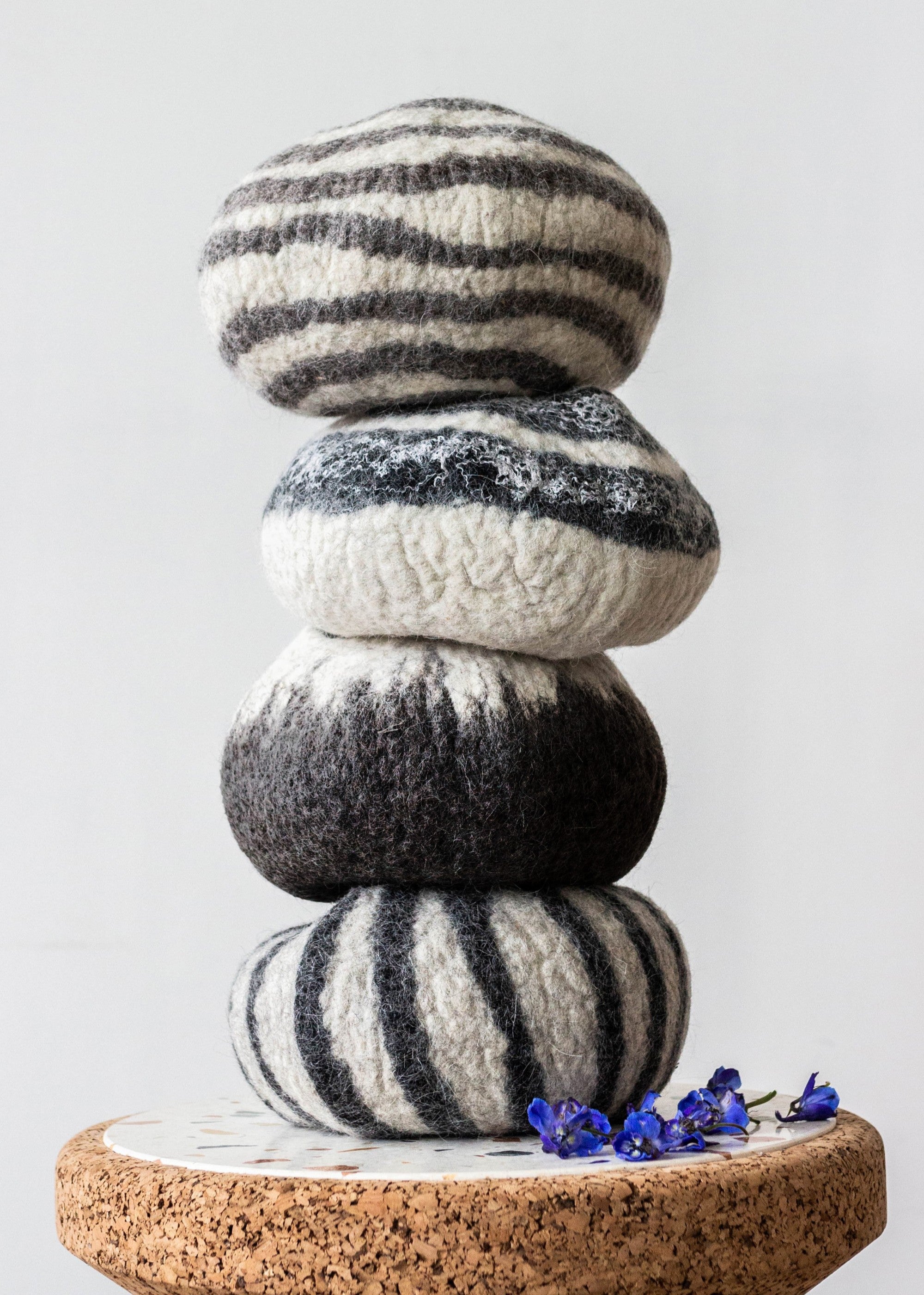 kanju Midnight Ombre Hand-Felted Wool Decorative Ukhamba Bowl