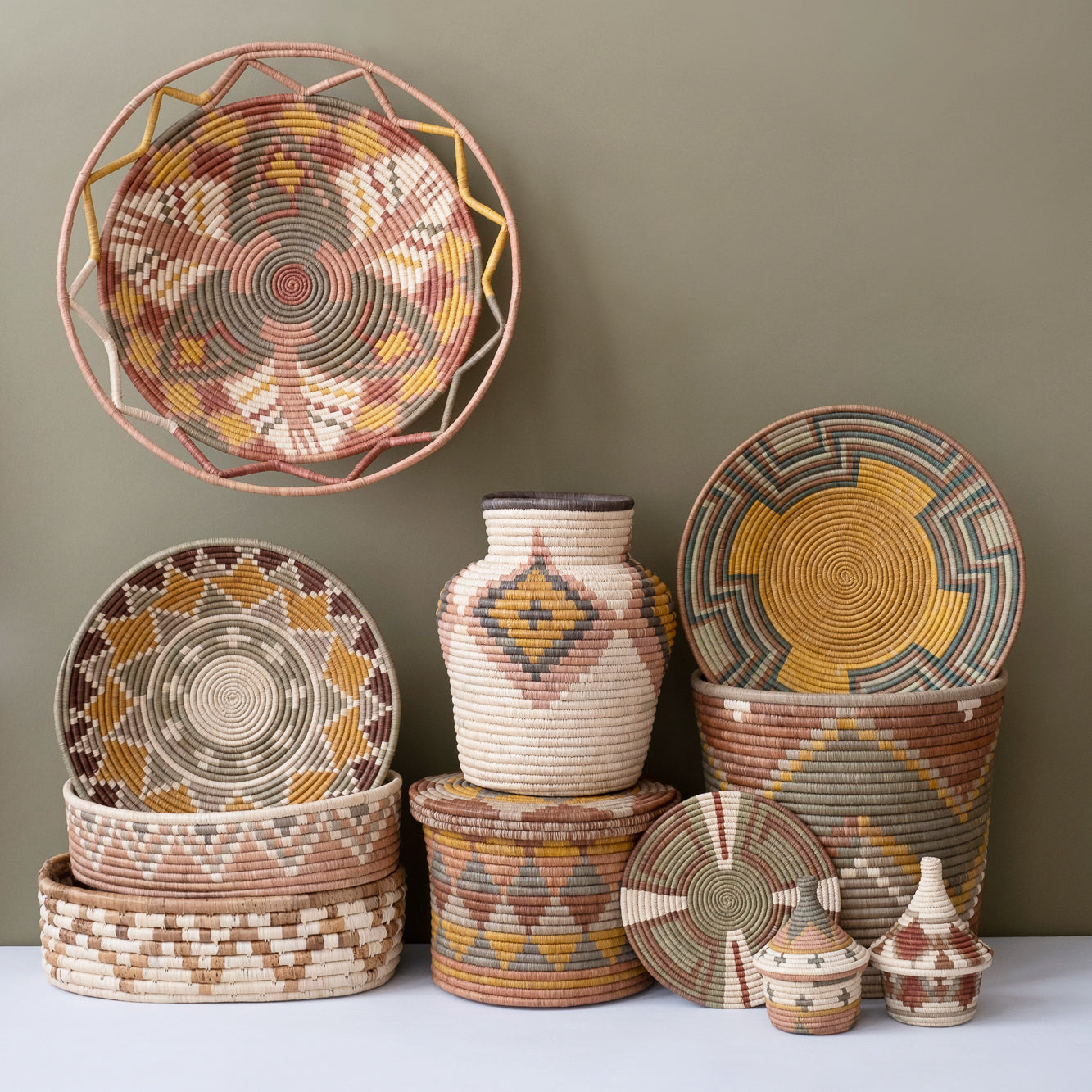 Maadili Collective Storage Baskets Blossom Lidded Basket ~ Elevate Collection