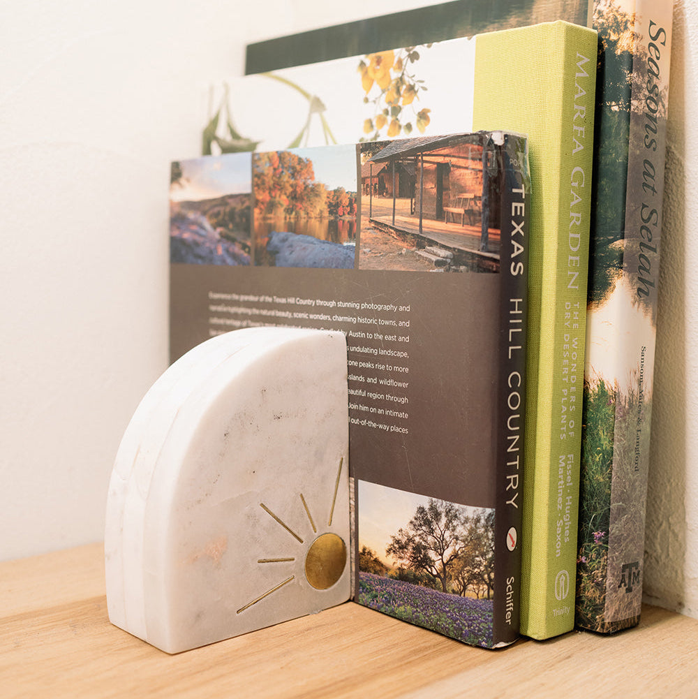 Matr Boomie bookends Indukala Sun and Moon Marble Bookends (Set of 2)