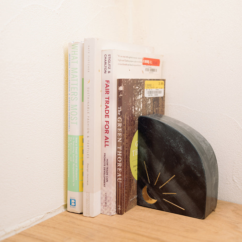 Matr Boomie bookends Indukala Sun and Moon Marble Bookends (Set of 2)