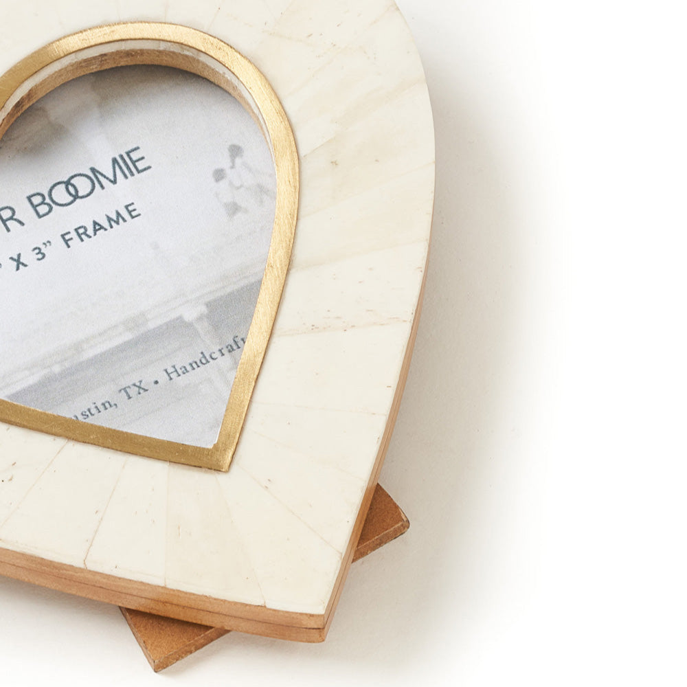 Matr Boomie Mukhendu Heart 3x3 Cream Picture Frame - Handmade