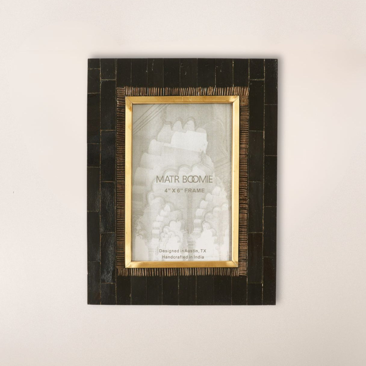 Matr Boomie Picture Frames Andhera 4x6 Black Horn Picture Frame