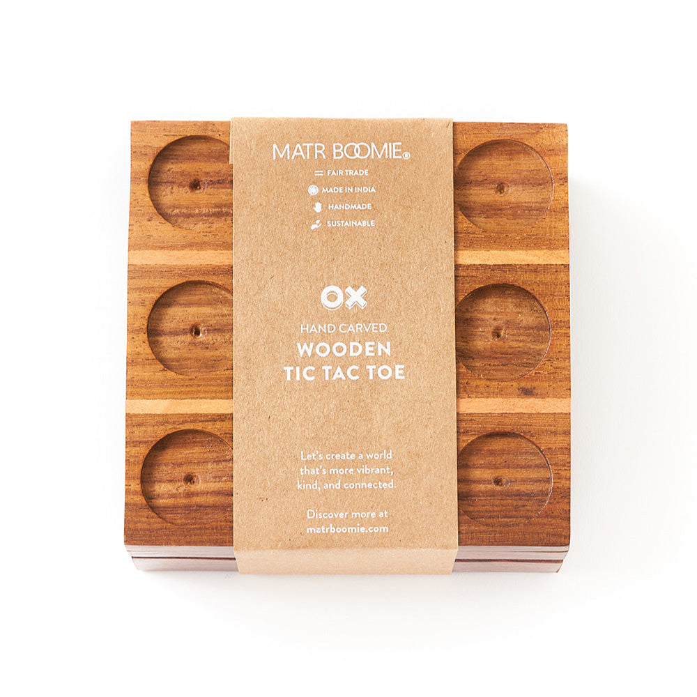 Matr Boomie Tic Tac Toe Travel Game Set - Handcrafted Wood