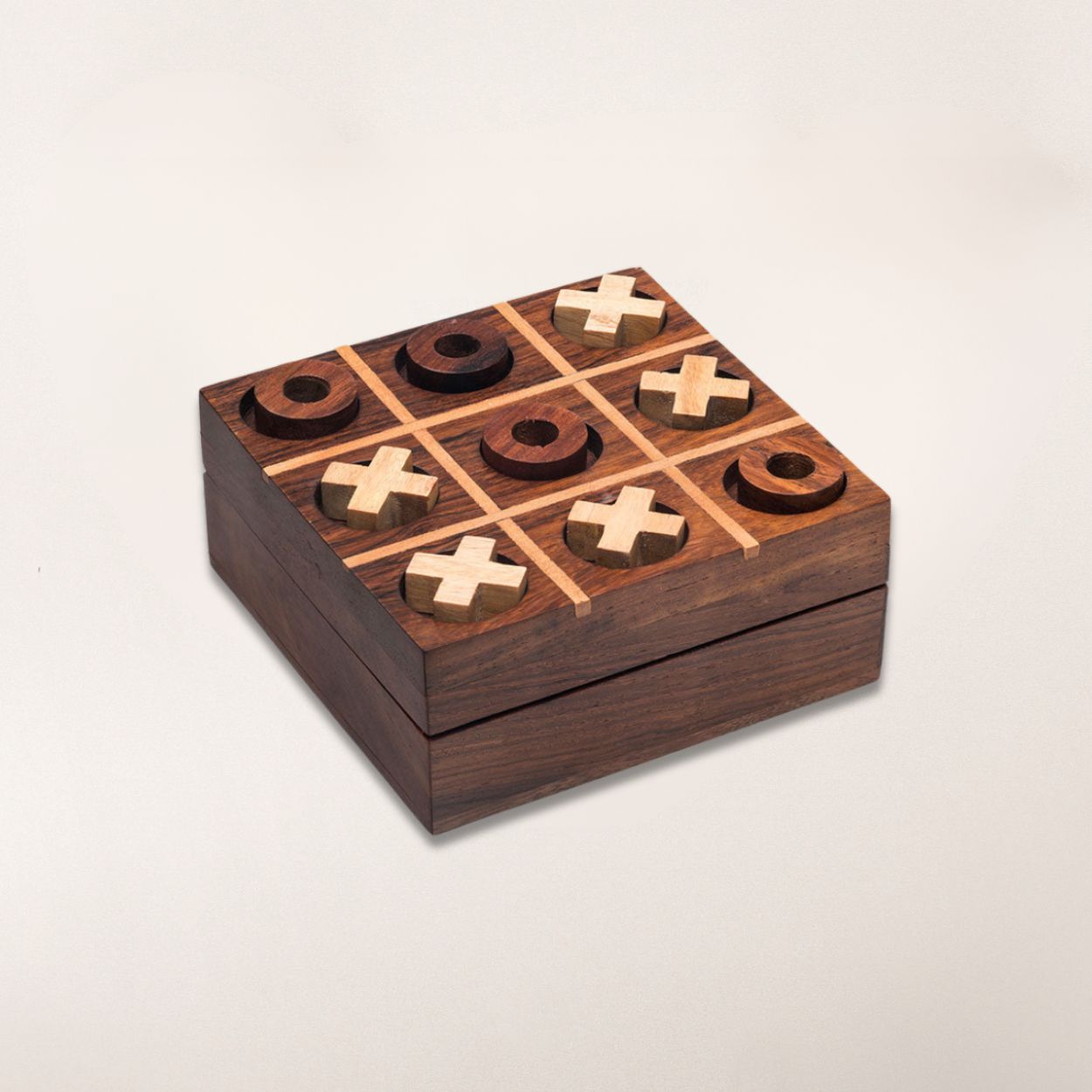 Matr Boomie Tic Tac Toe Travel Game Set - Handcrafted Wood
