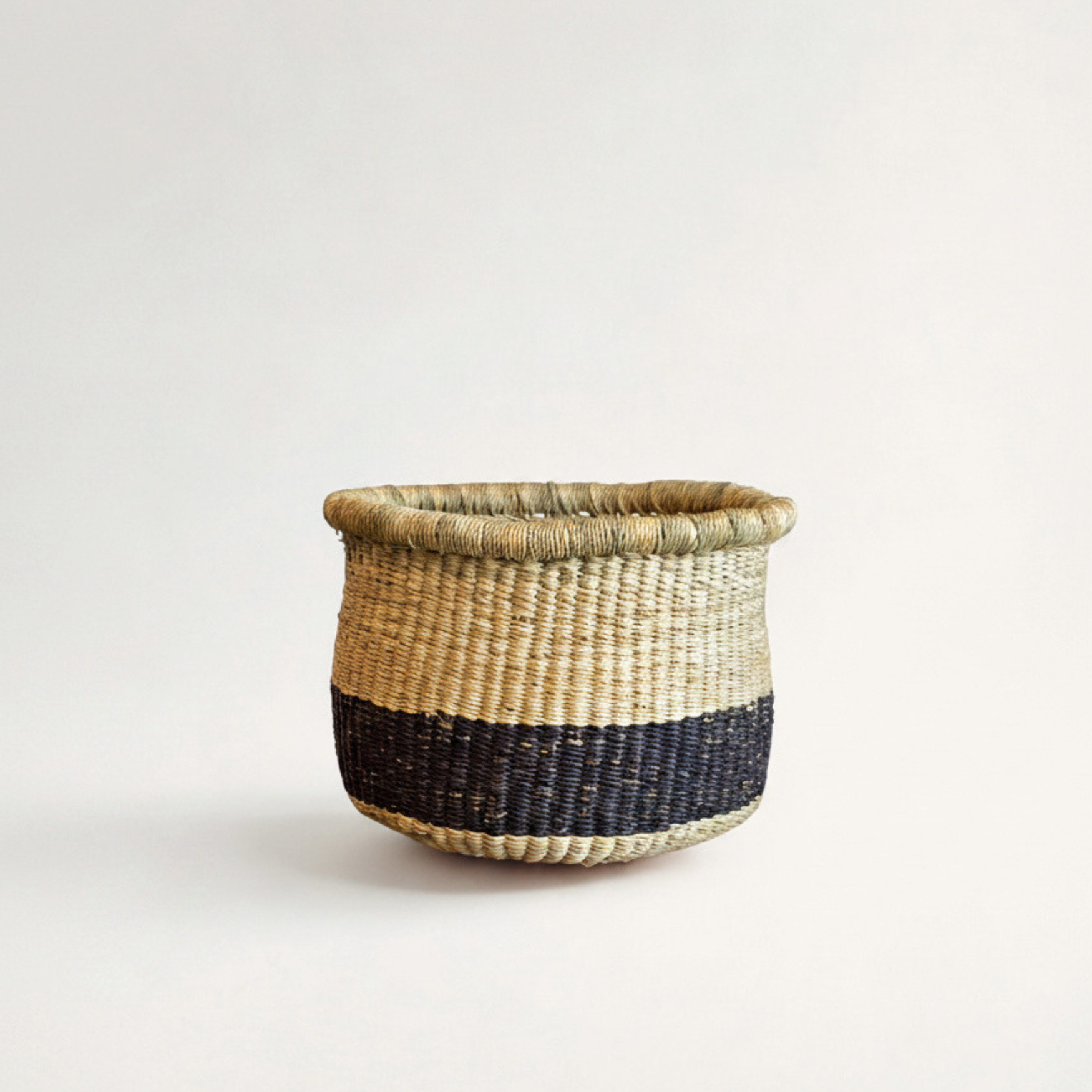 Mbare Baskets Natural and Black Planter Basket