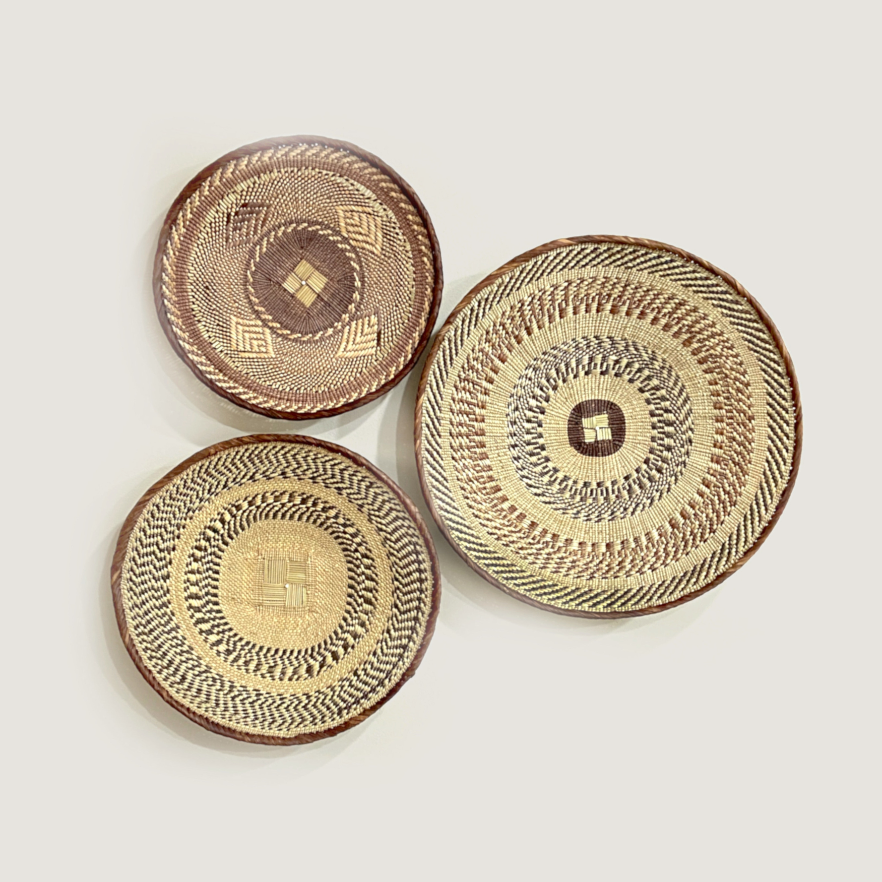 Mbare Baskets Tonga Wall Decor Basket Set of 3