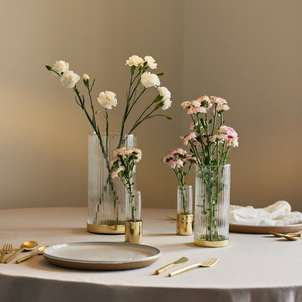 Powered by People Fluted Glass Bud Vases, Set of 4