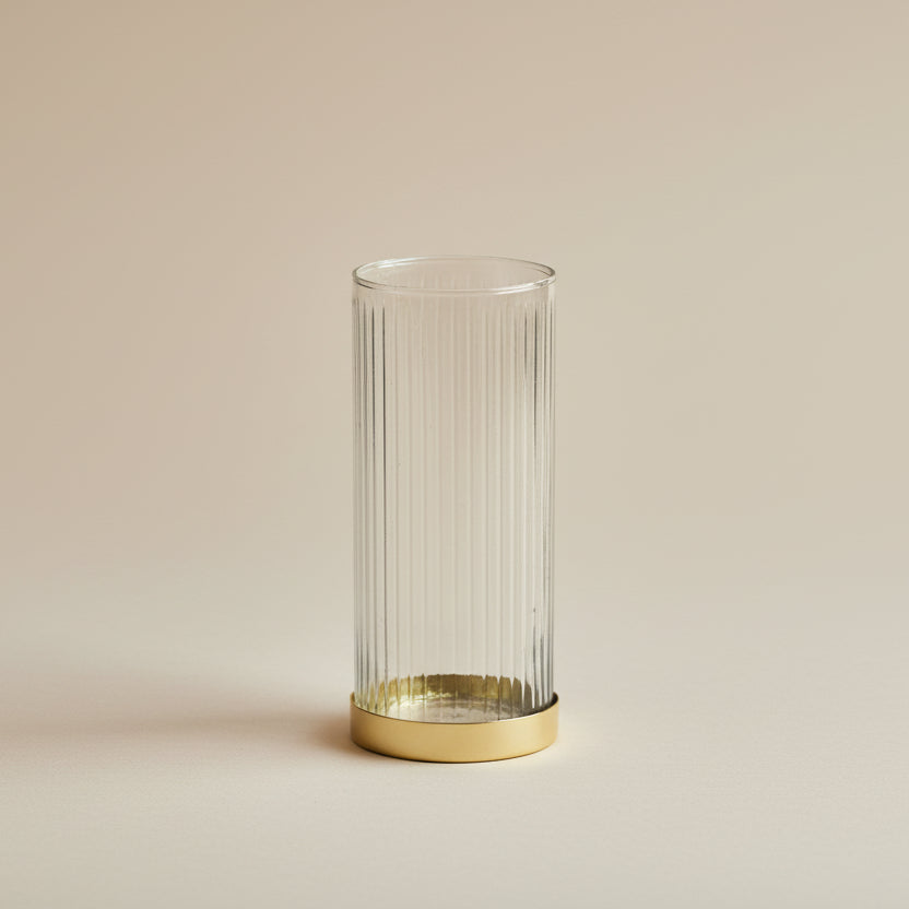 Powered by People Fluted Glass Vase/Planter, Medium