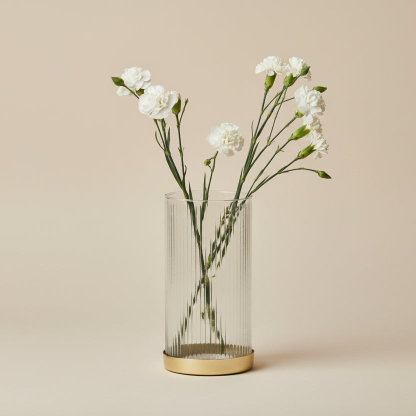 Powered by People Fluted Glass Vase/Planter, Tall