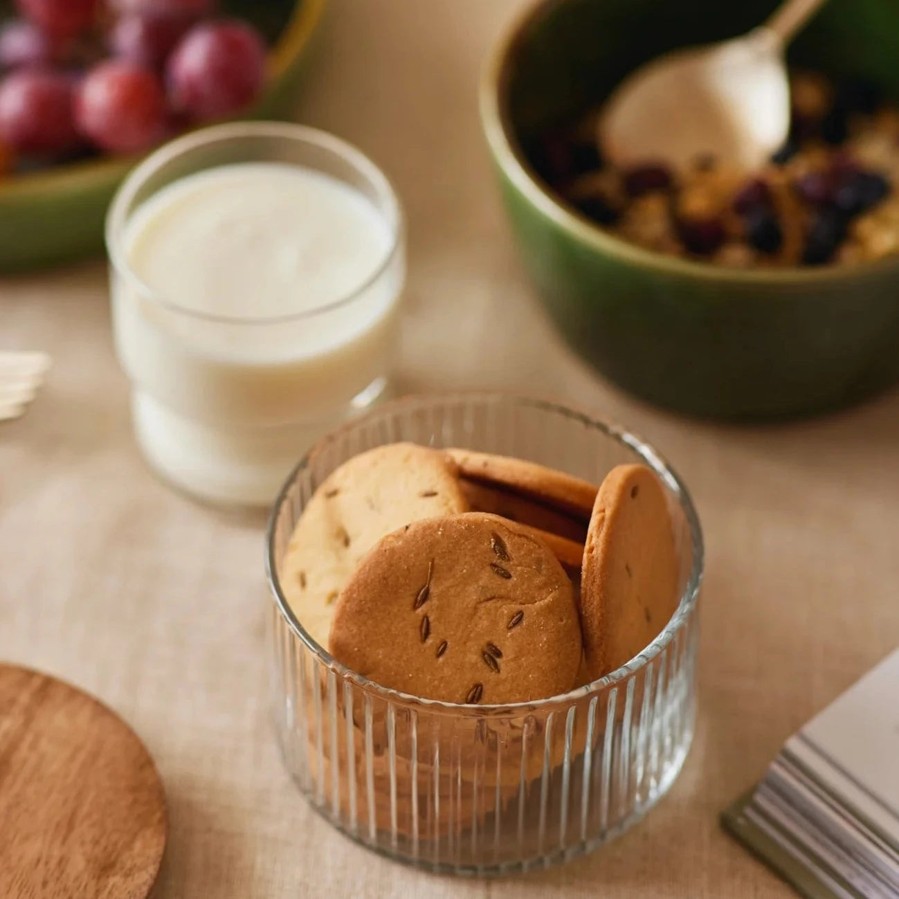 Powered by People Kitchen Tools & Utensils Fluted Glass Storage Jars - set of 3