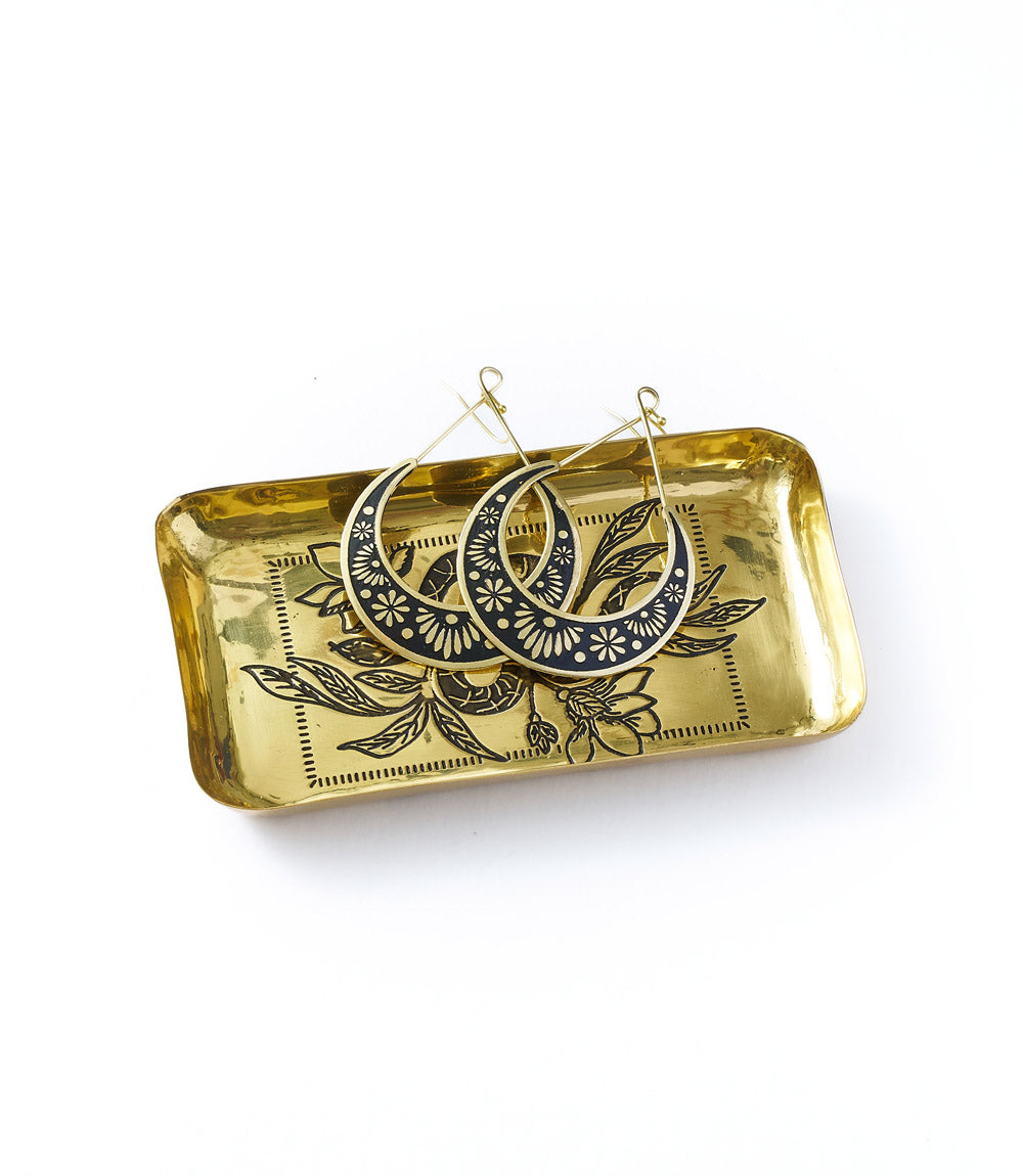 Powered by People Saanp Snake Dish, Catch All, Jewelry Tray - Etched Brass