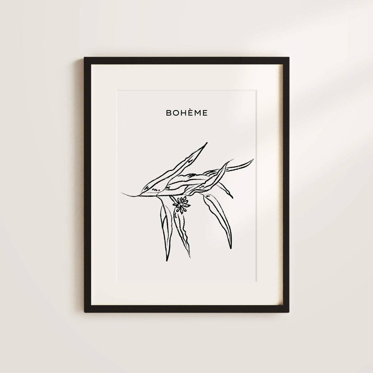 Shelf Love Print Shop graphic art print 5x7 / Black and white Leafy Branch Art Print