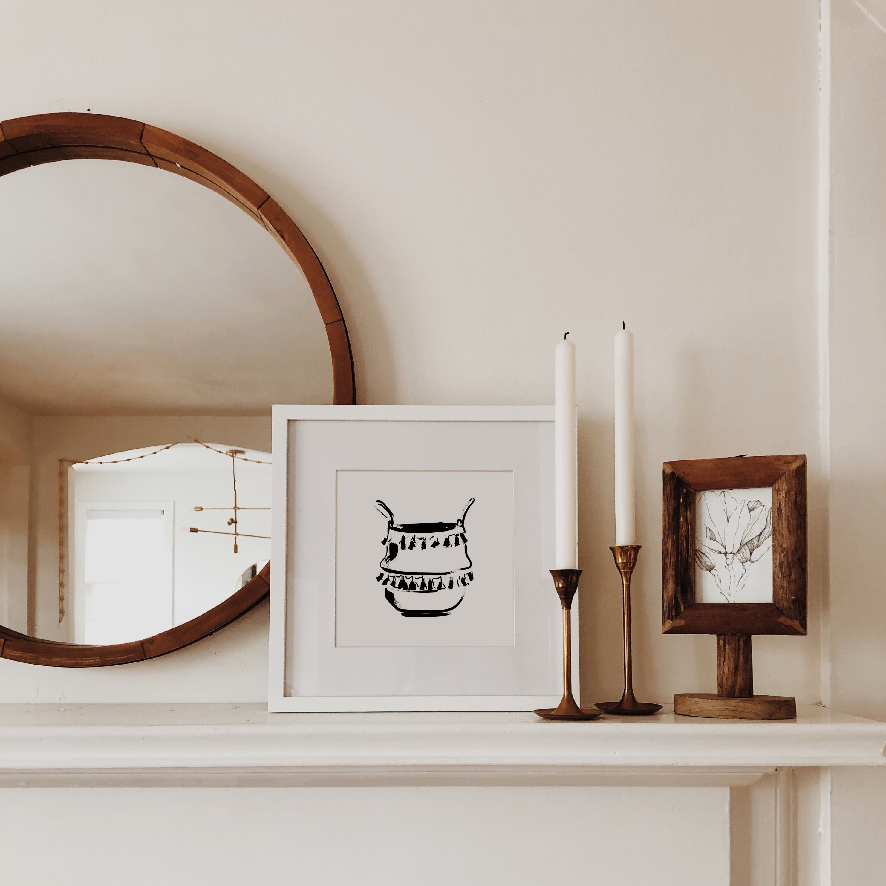 Shelf Love Print Shop graphic art print Tassel Basket Art Print