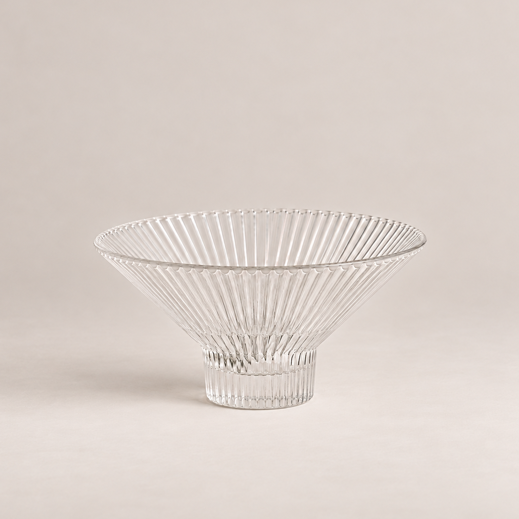 The Collective Home Bowls Fluted Glass Low Bowl